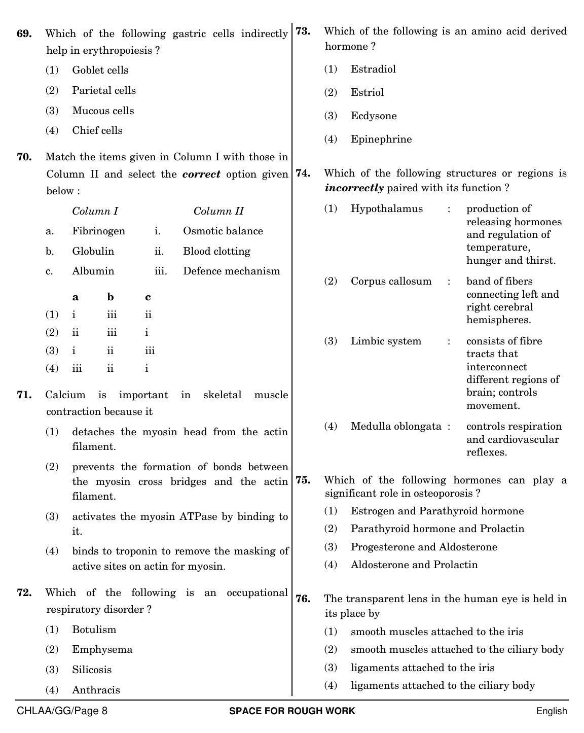 NEET English GG 2019 Question Paper - Page 8
