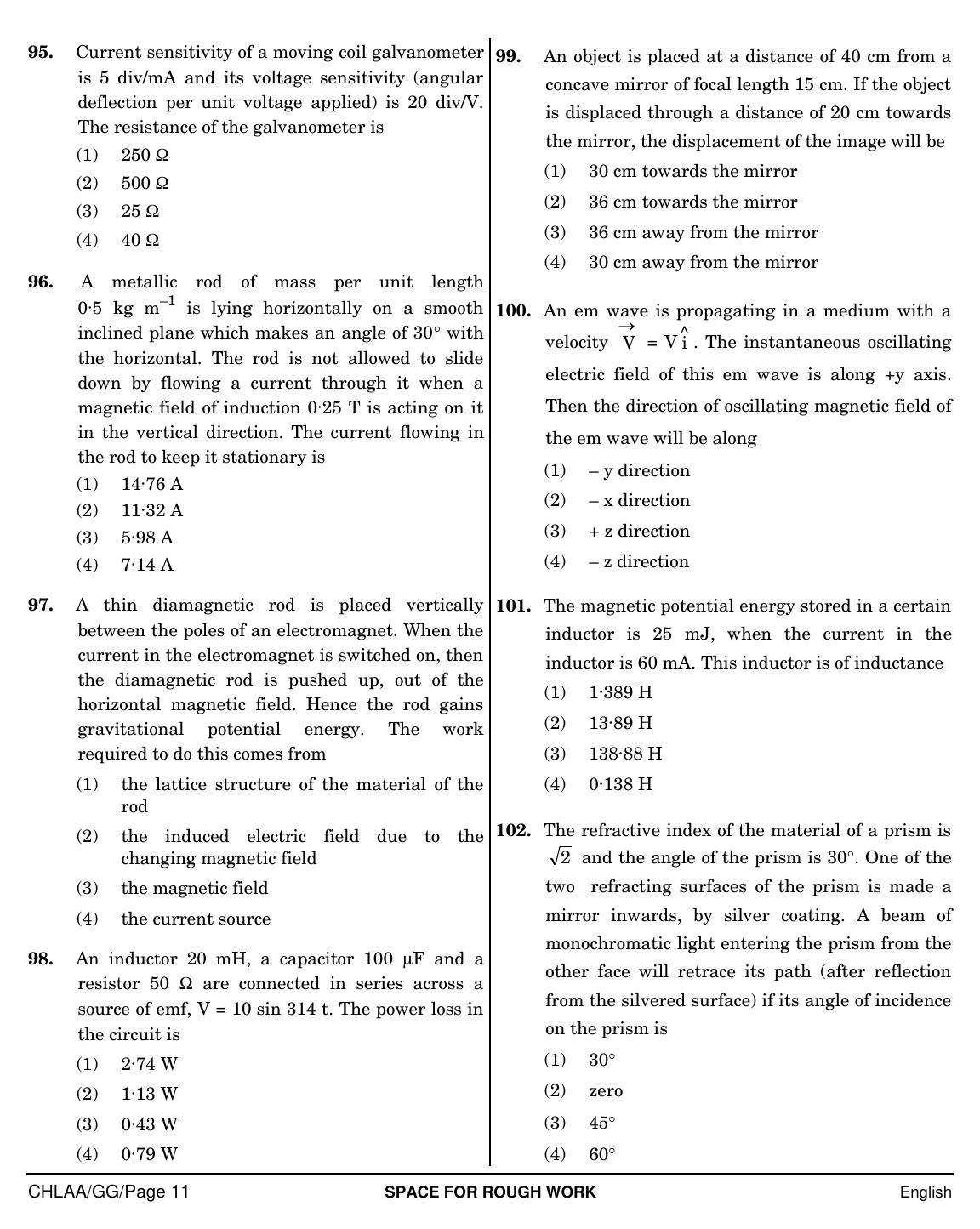 NEET English GG 2019 Question Paper - Page 11