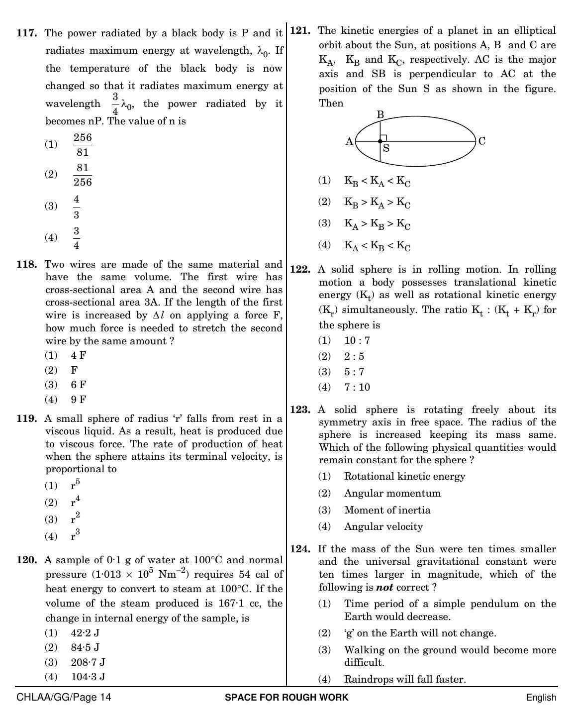 NEET English GG 2019 Question Paper - Page 14