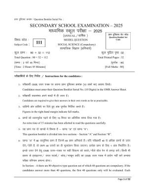 Bihar Board (BSEB) Class X: 111- SOCIAL SCIENCE (PROJECT WORK - LITERACY ACTIVITY) 2025 Model Question Paper