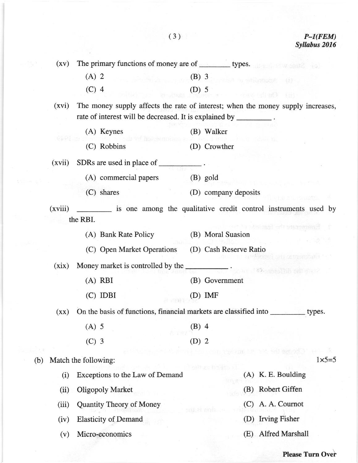 ICMAI Dec. 2018 Fundamentals of Economics and Management Question Paper - Page 3