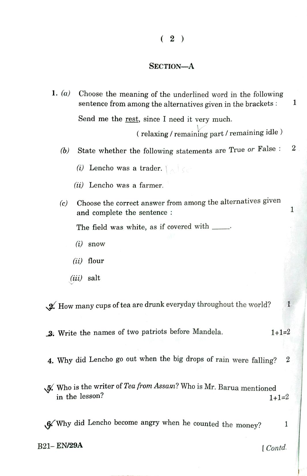 SEBA HSLC English Question Paper 2021 - Page 2