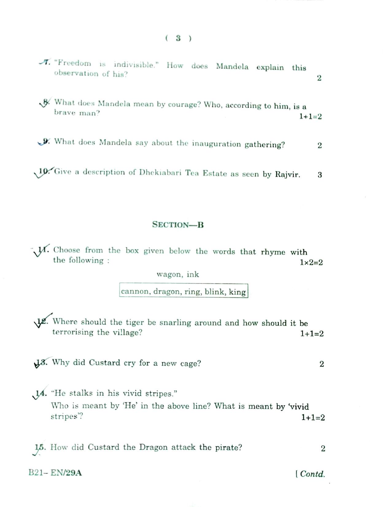 SEBA HSLC English Question Paper 2021 - Page 3