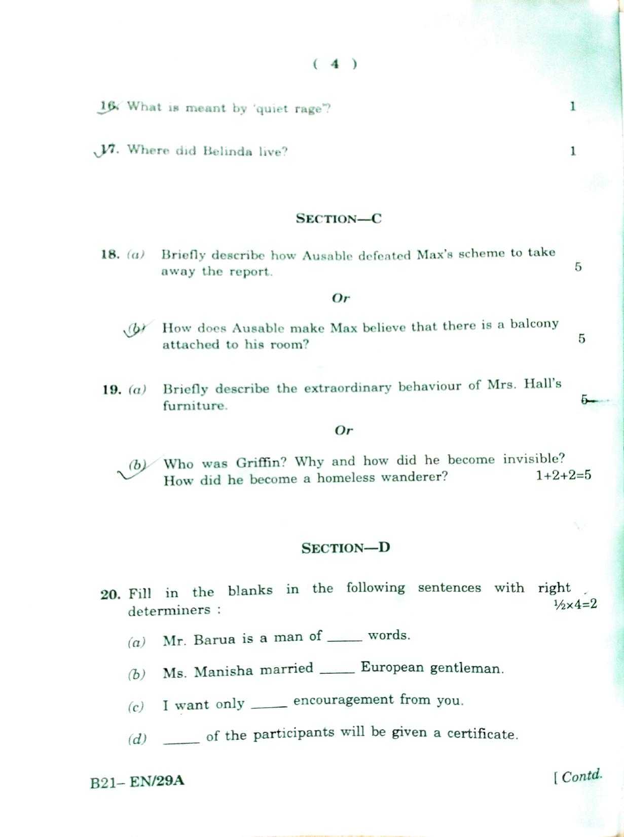 SEBA HSLC English Question Paper 2021 - Page 4