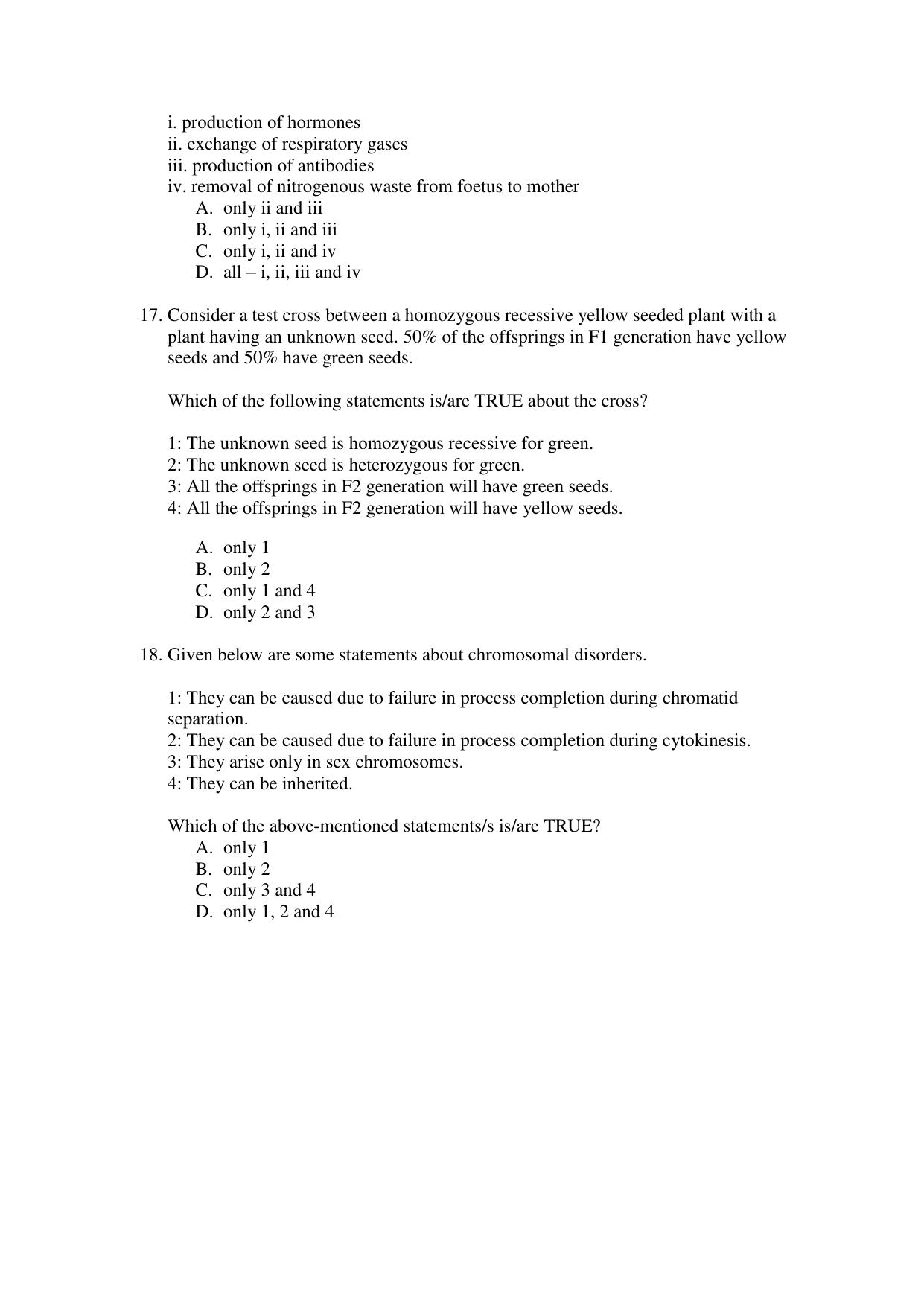 CBSE Class 12 Biology Term 1 Practice Questions 2021-22 - Page 6