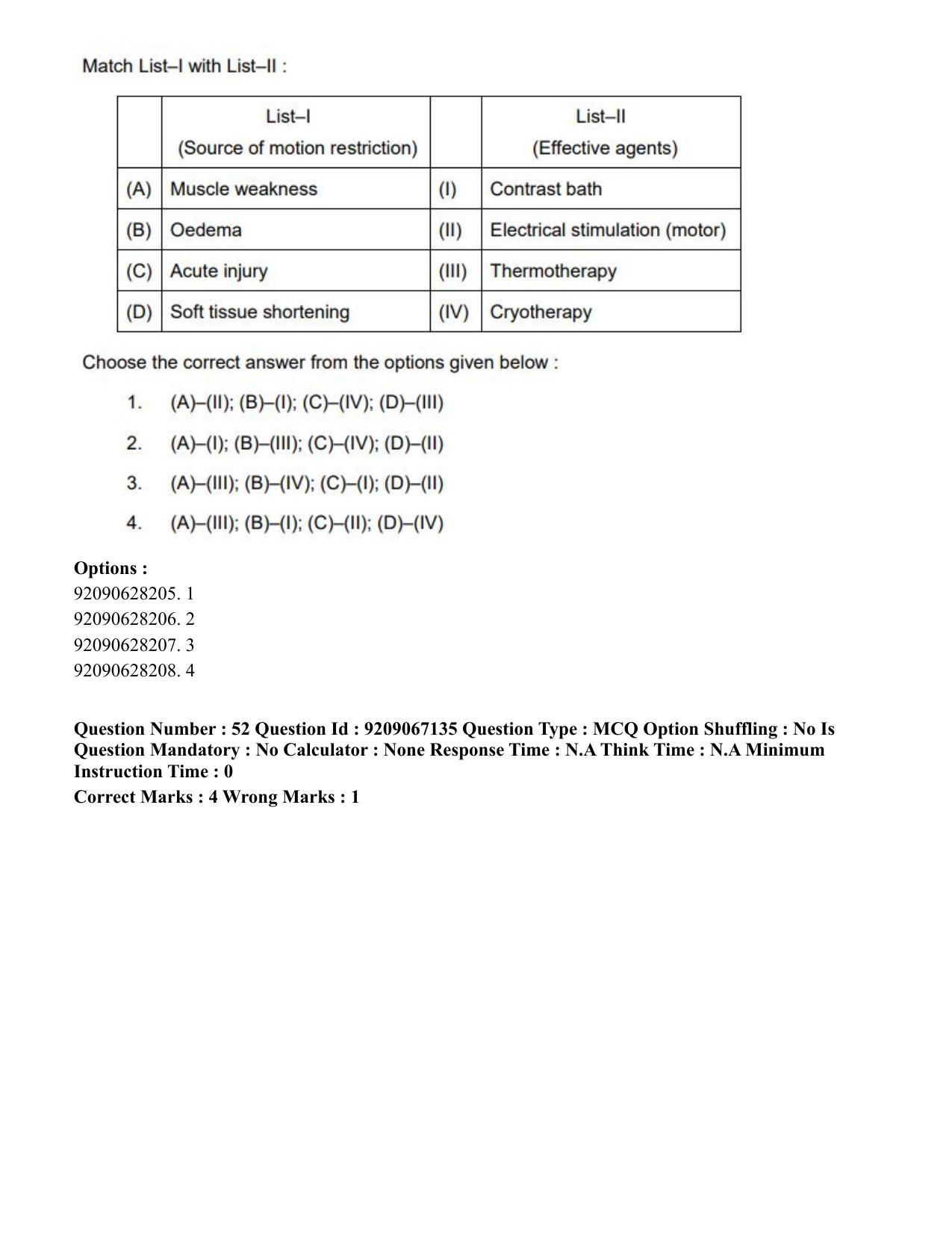 CUET PG 2023: SCQP21 – MPT/Master in Respiratory Theory (MRT) (Eng.)-Shift 1 (08-06-2023) Question Paper - Page 58