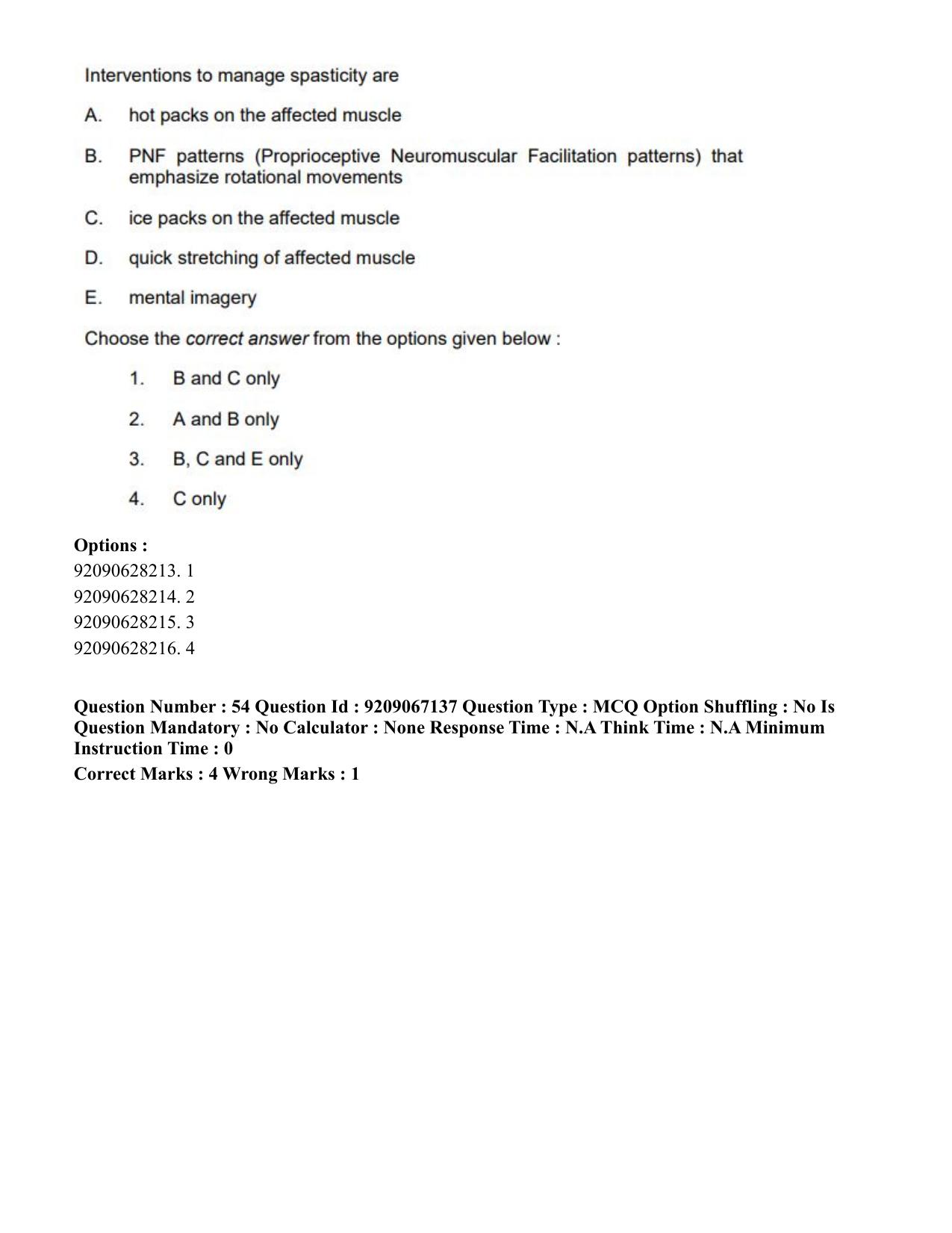 CUET PG 2023: SCQP21 – MPT/Master in Respiratory Theory (MRT) (Eng.)-Shift 1 (08-06-2023) Question Paper - Page 61