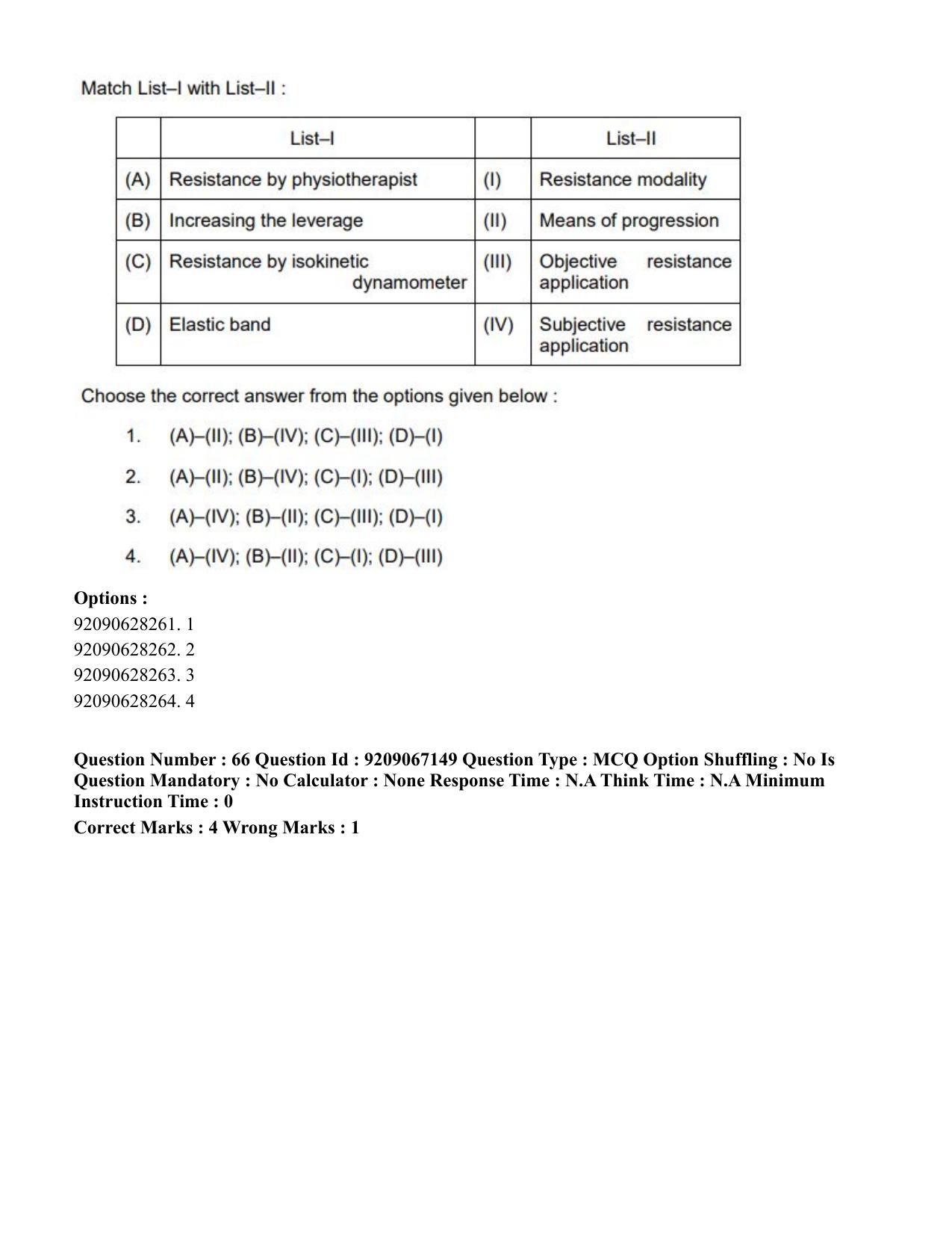 CUET PG 2023: SCQP21 – MPT/Master in Respiratory Theory (MRT) (Eng.)-Shift 1 (08-06-2023) Question Paper - Page 74
