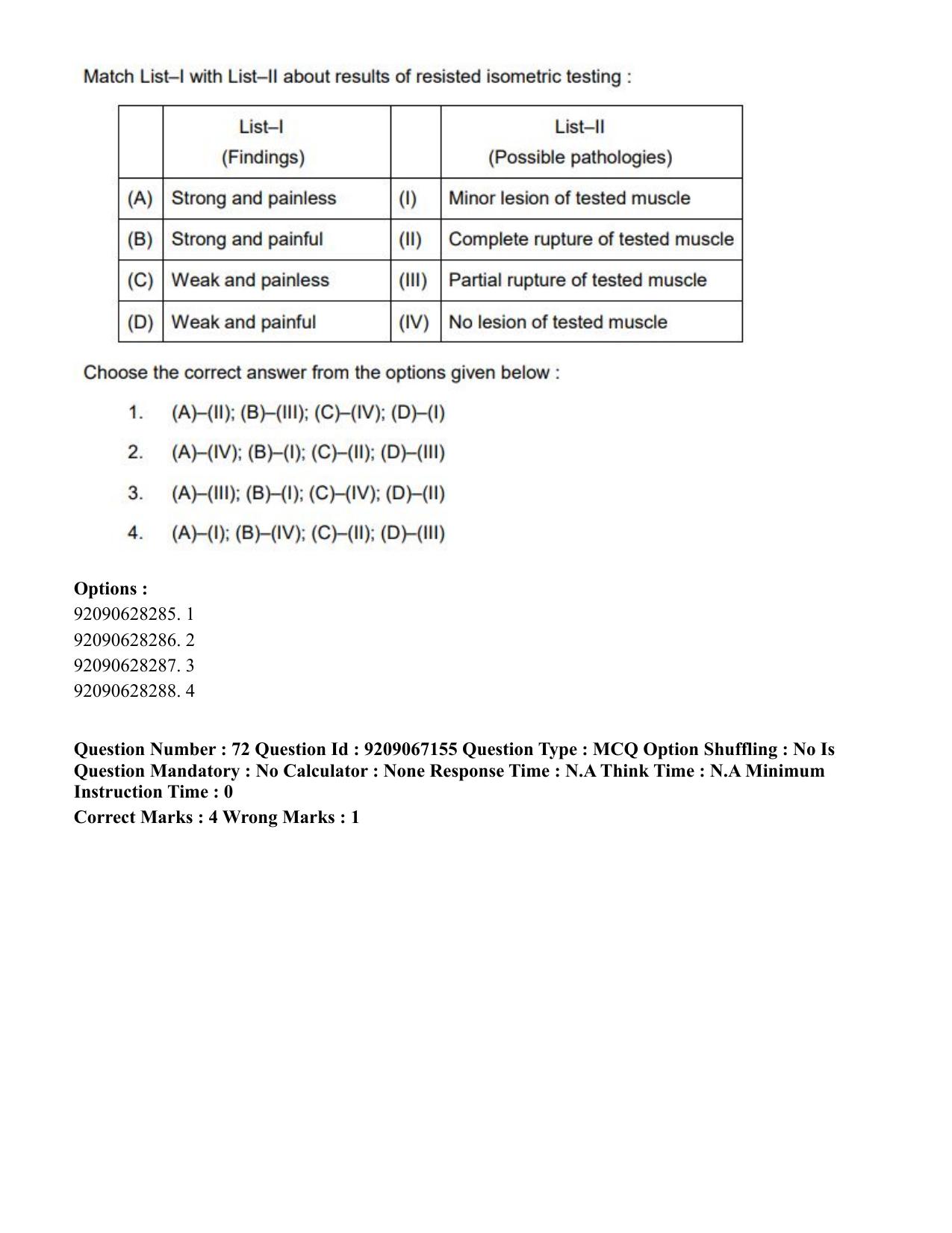 CUET PG 2023: SCQP21 – MPT/Master in Respiratory Theory (MRT) (Eng.)-Shift 1 (08-06-2023) Question Paper - Page 81