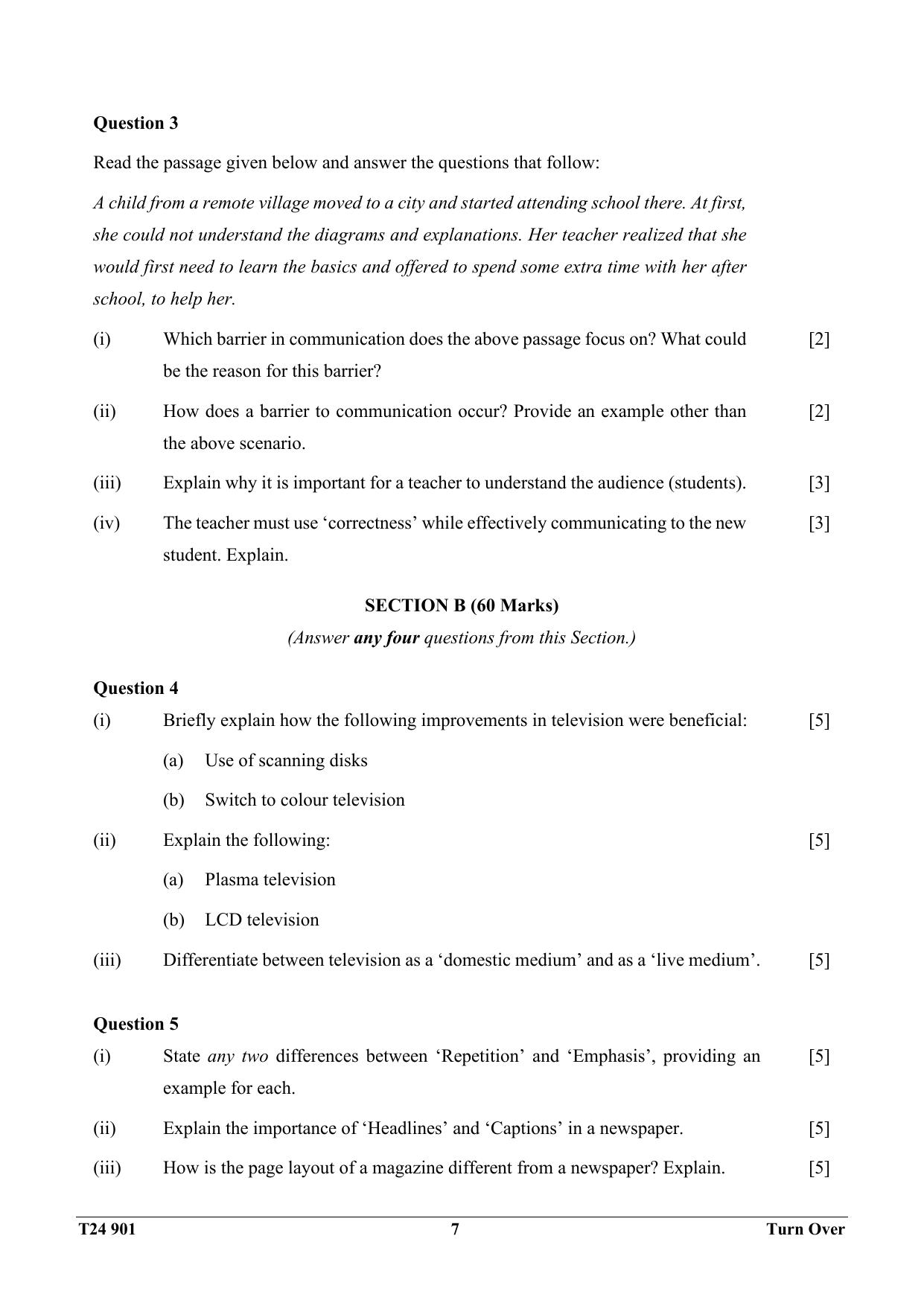 ICSE Class 10 Mass Media & Communication 2024 Question Paper - Page 7