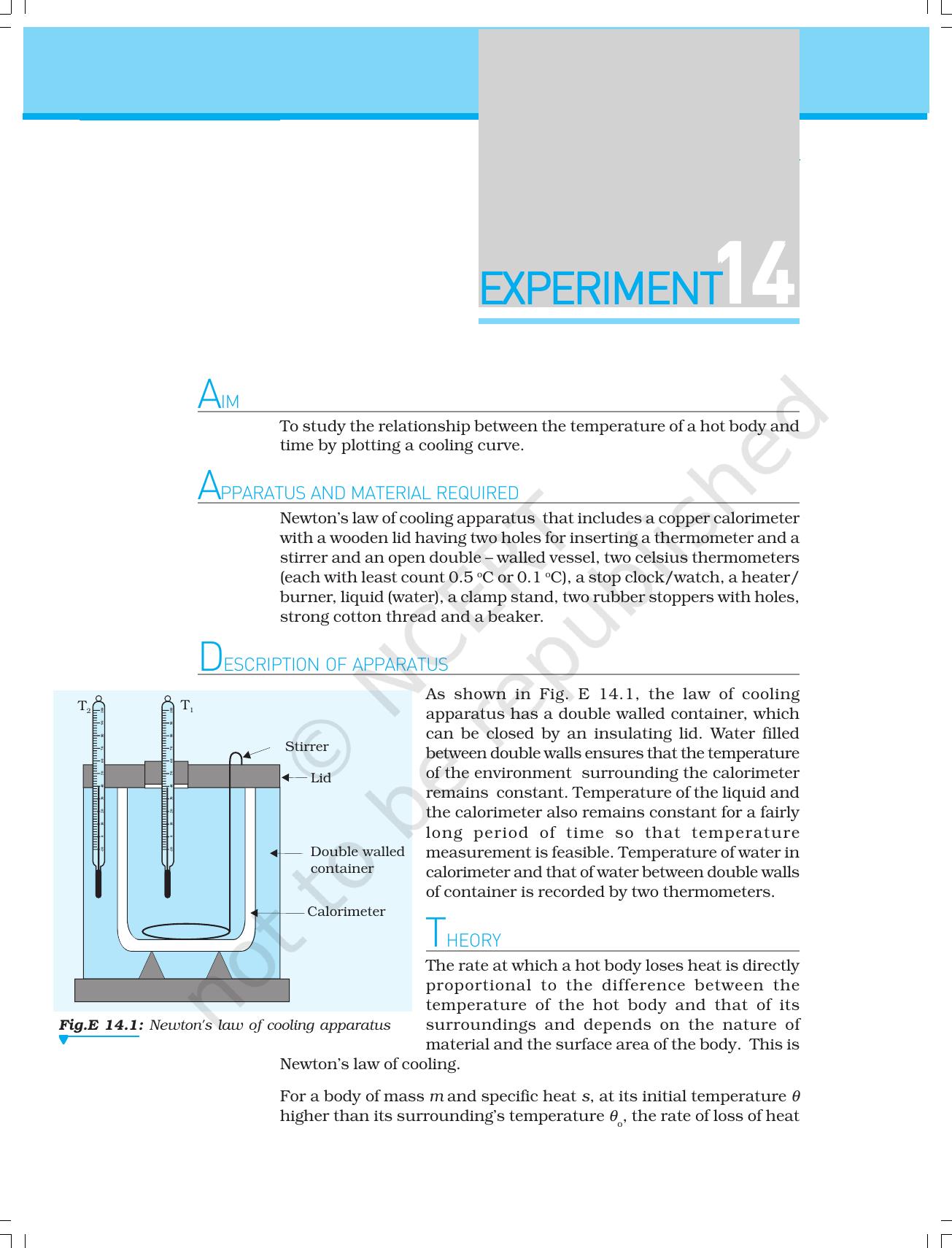 NCERT Laboratory Manuals for Class XI Physics - Experiment (14 to 17) - Page 1
