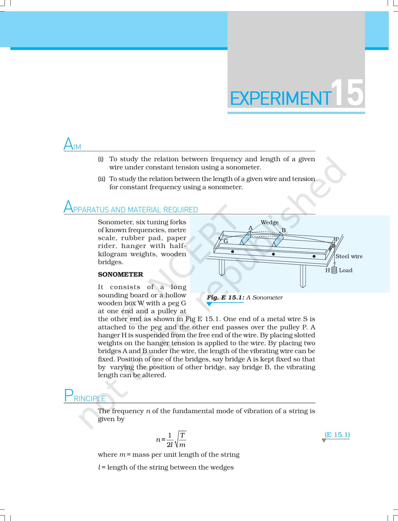 NCERT Laboratory Manuals for Class XI Physics - Experiment (14 to 17) - Page 6