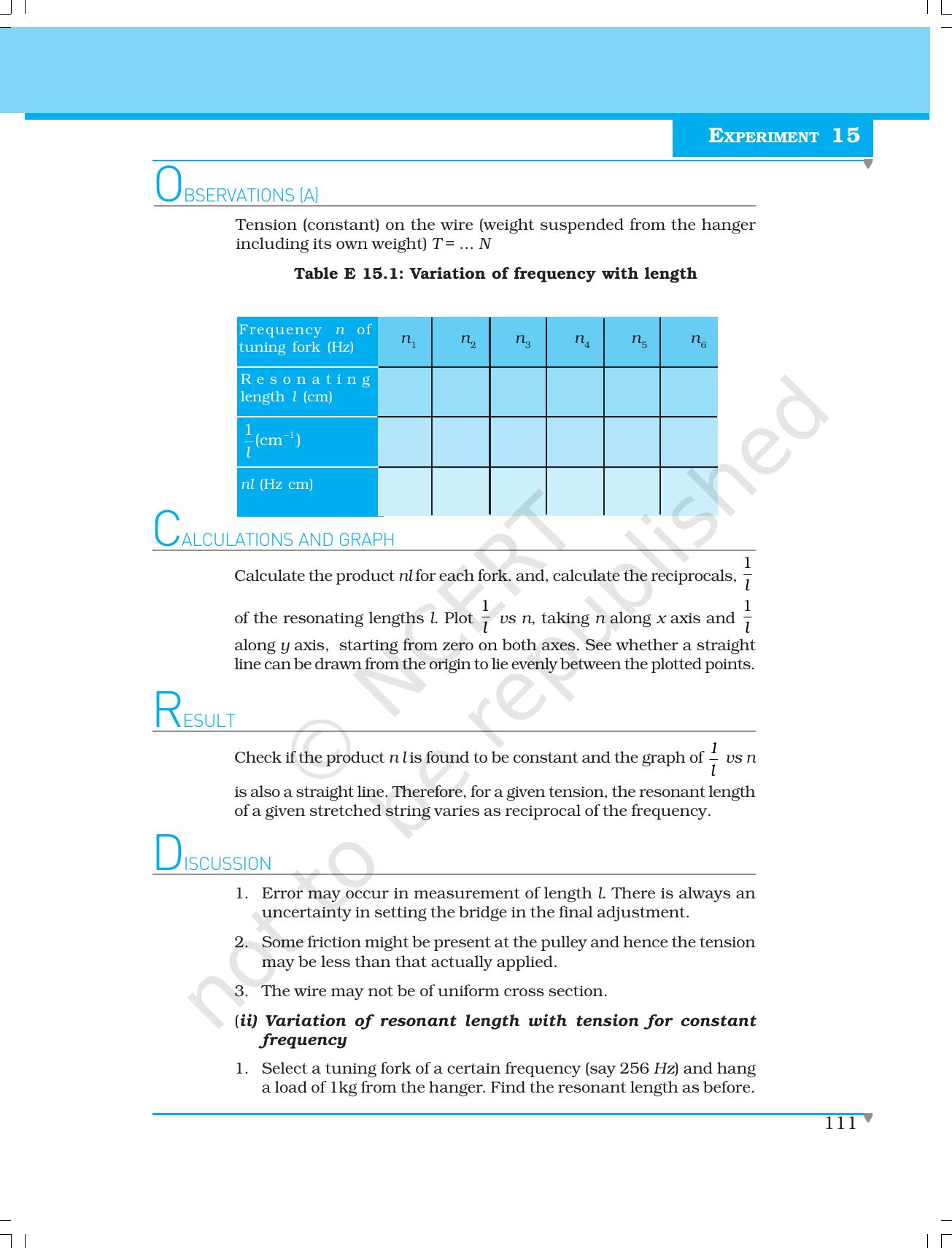 NCERT Laboratory Manuals for Class XI Physics - Experiment (14 to 17) - Page 8