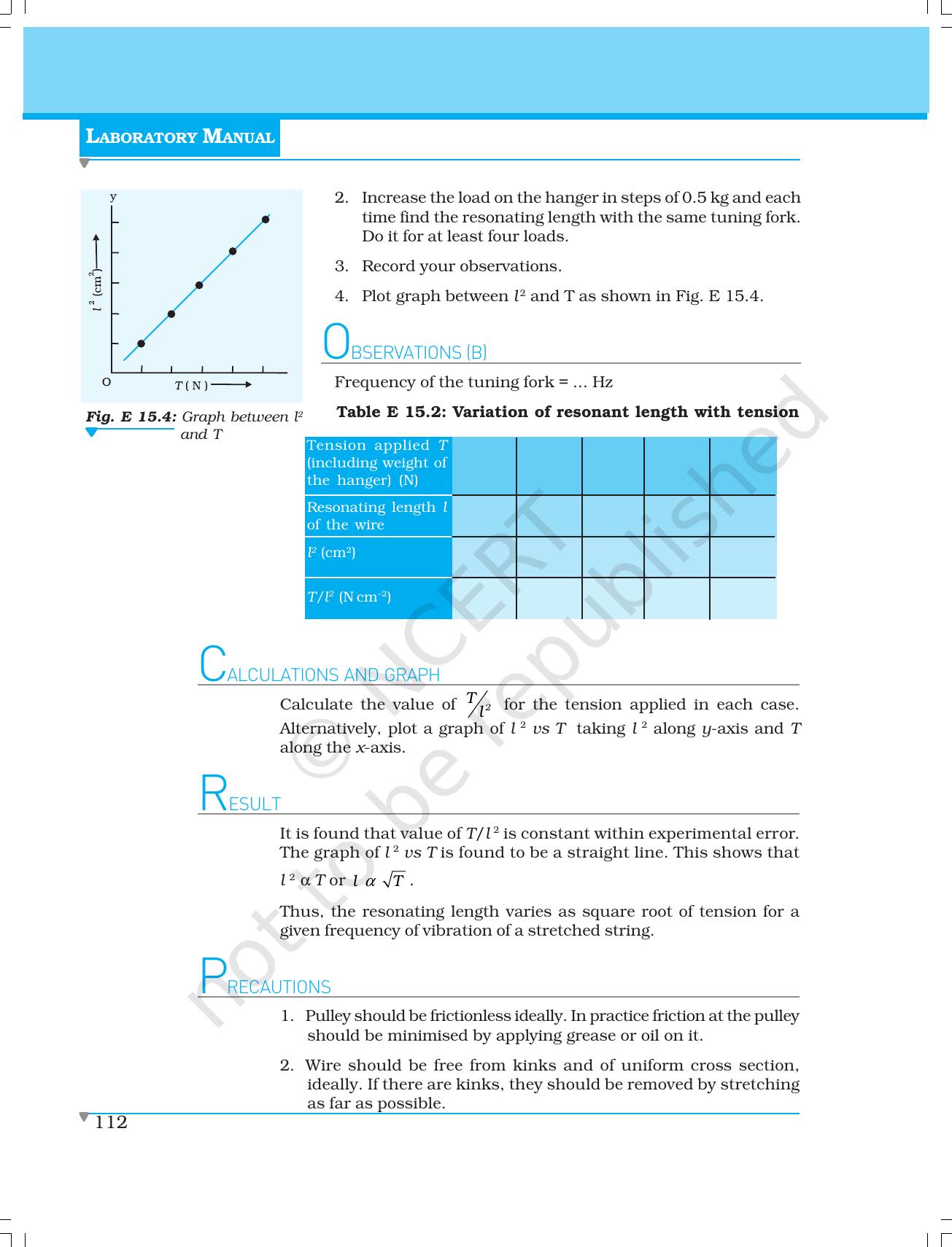 NCERT Laboratory Manuals for Class XI Physics - Experiment (14 to 17) - Page 9