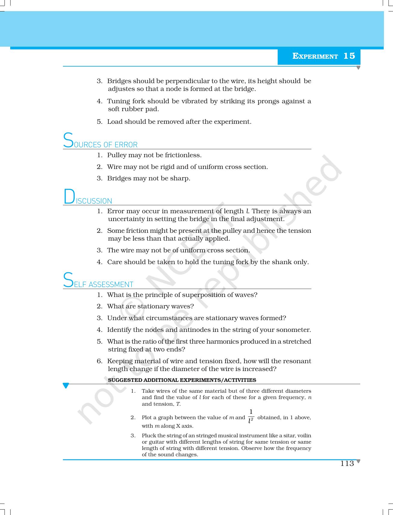 NCERT Laboratory Manuals for Class XI Physics - Experiment (14 to 17) - Page 10