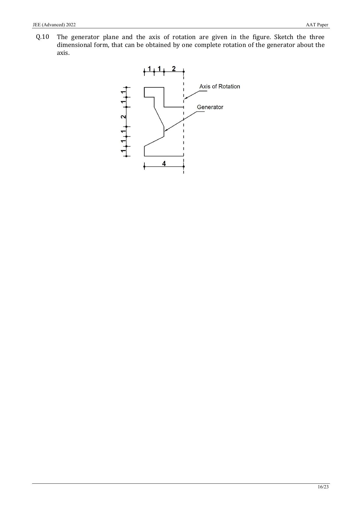 JEE Advanced AAT 2022 Question Paper - Page 16