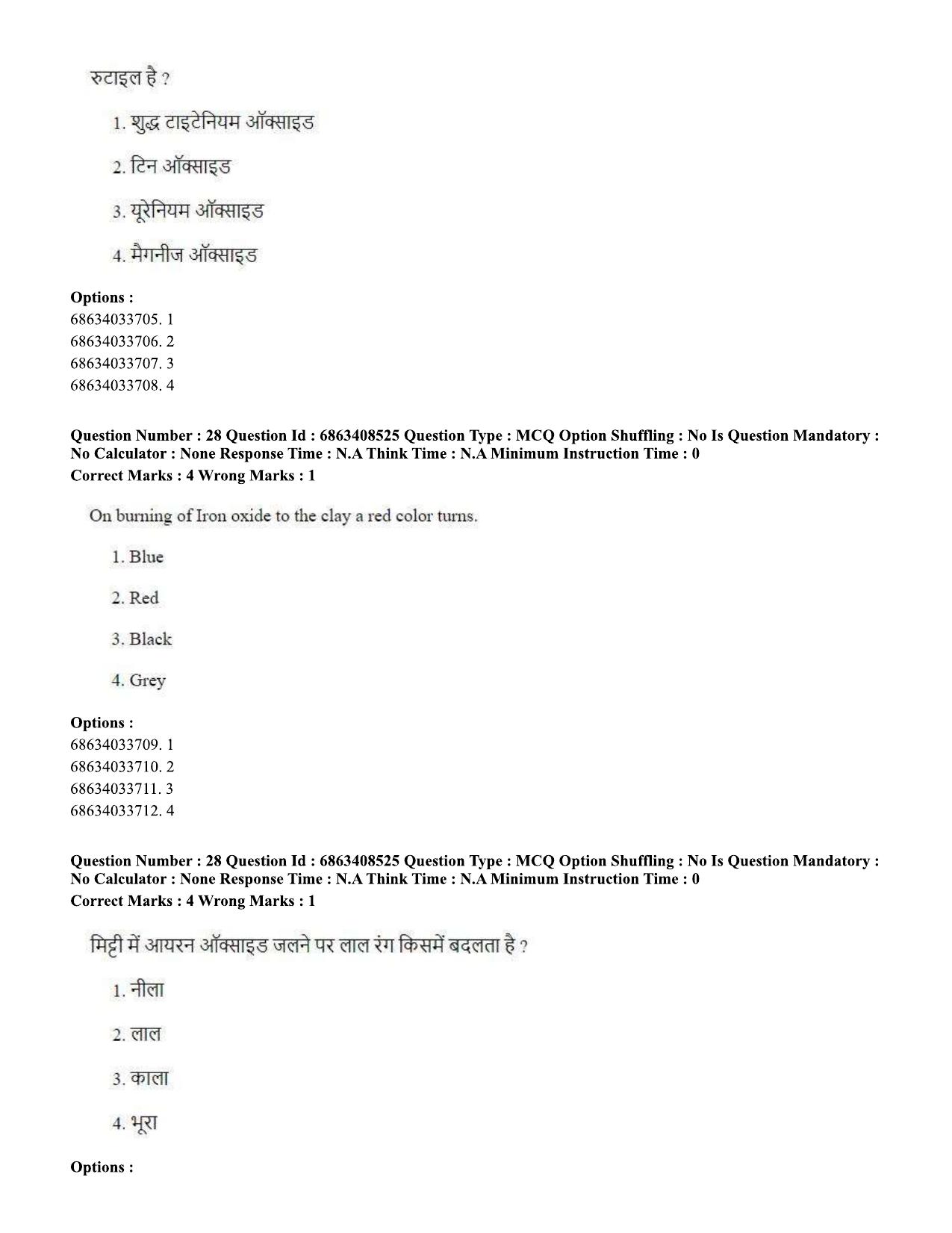 CUET PG 2023: HUQP19 – Pottery & Ceramics (Eng.)-shift 2 (07-06-2023) Question Paper - Page 28
