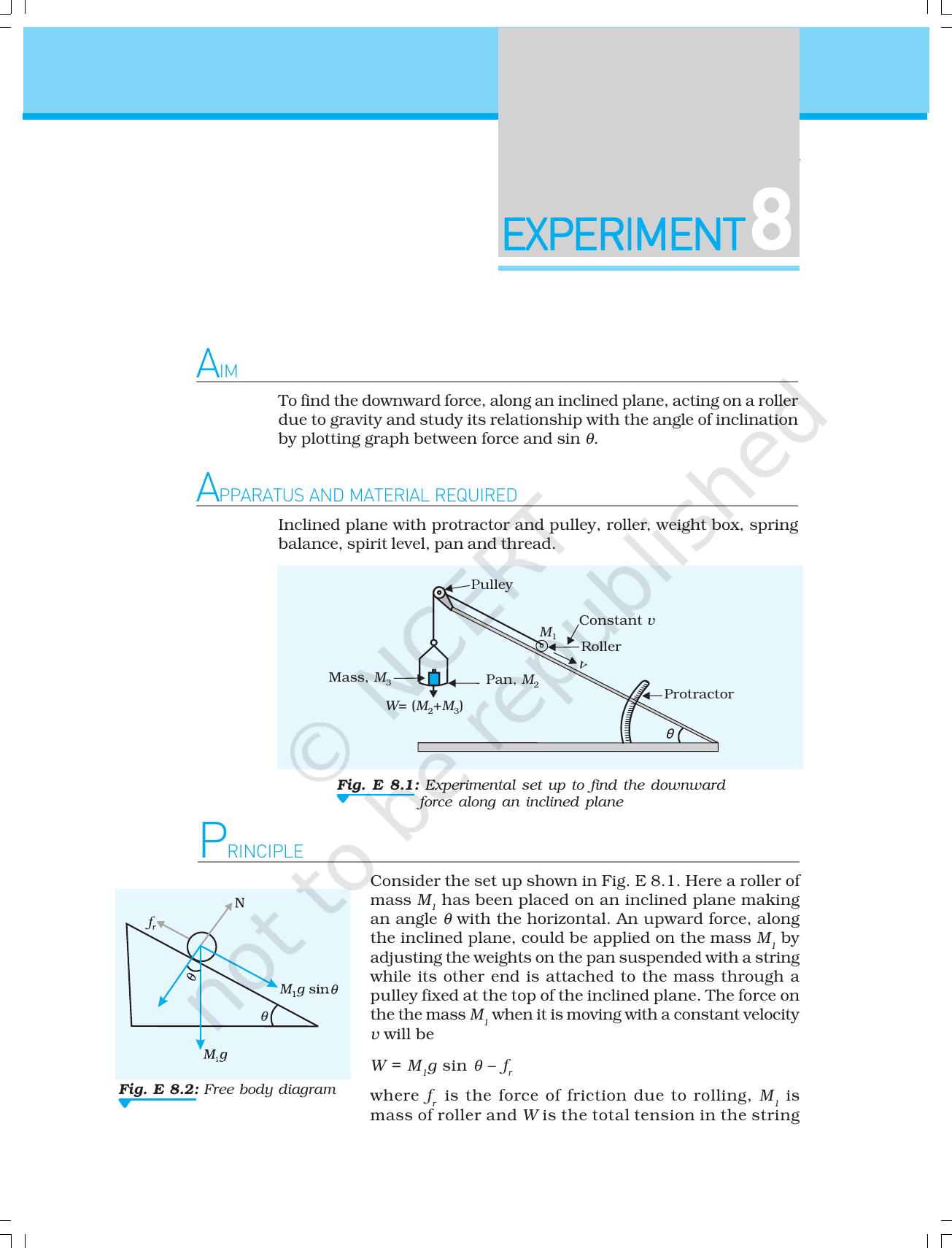 NCERT Laboratory Manuals for Class XI Physics - Experiment 8 - Page 1