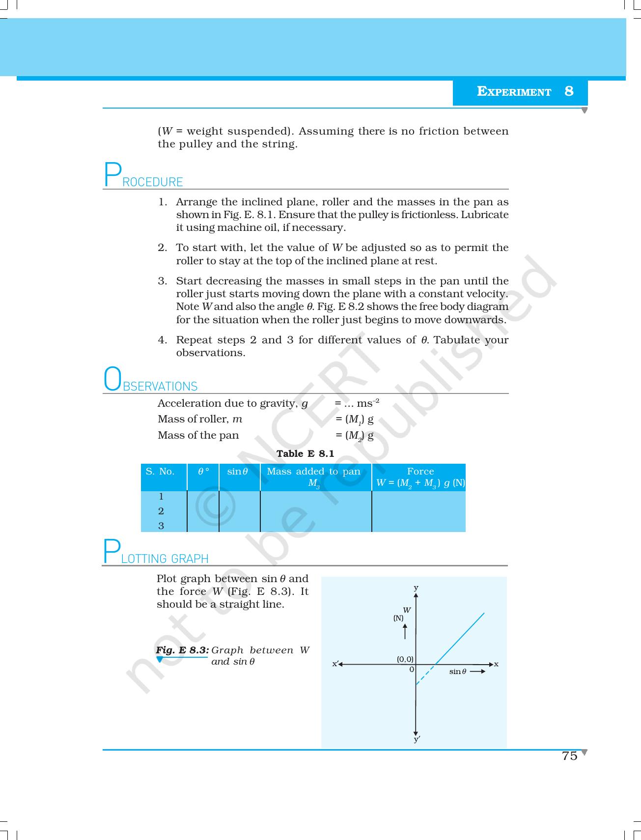 NCERT Laboratory Manuals for Class XI Physics - Experiment 8 - Page 2