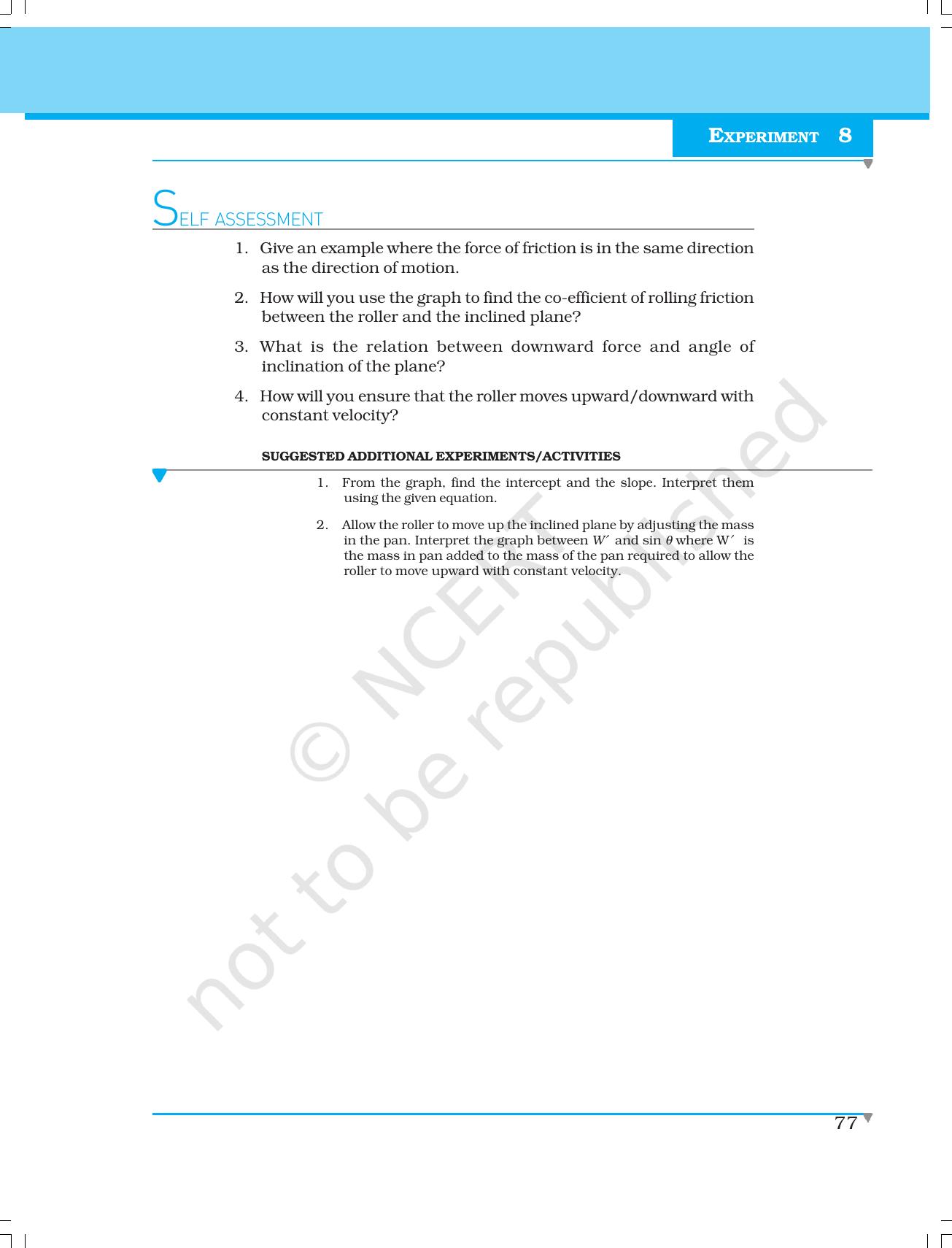 NCERT Laboratory Manuals for Class XI Physics - Experiment 8 - Page 4