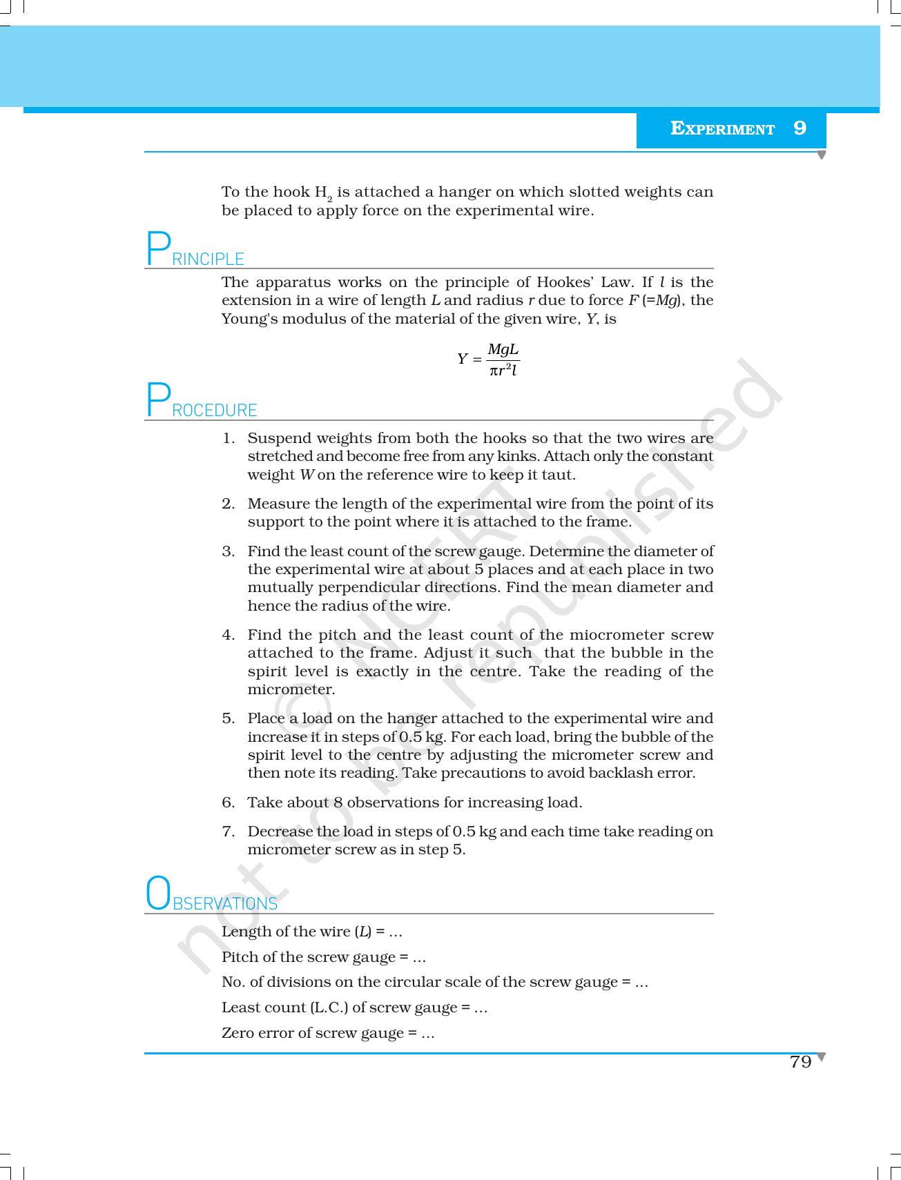 NCERT Laboratory Manuals for Class XI Physics - Experiment 8 - Page 6
