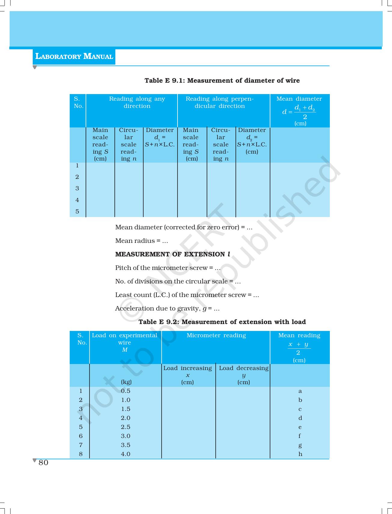 NCERT Laboratory Manuals for Class XI Physics - Experiment 8 - Page 7