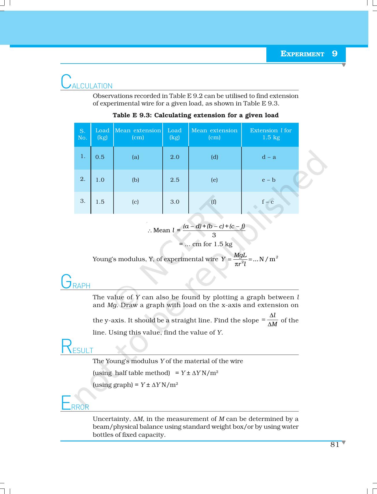 NCERT Laboratory Manuals for Class XI Physics - Experiment 8 - Page 8