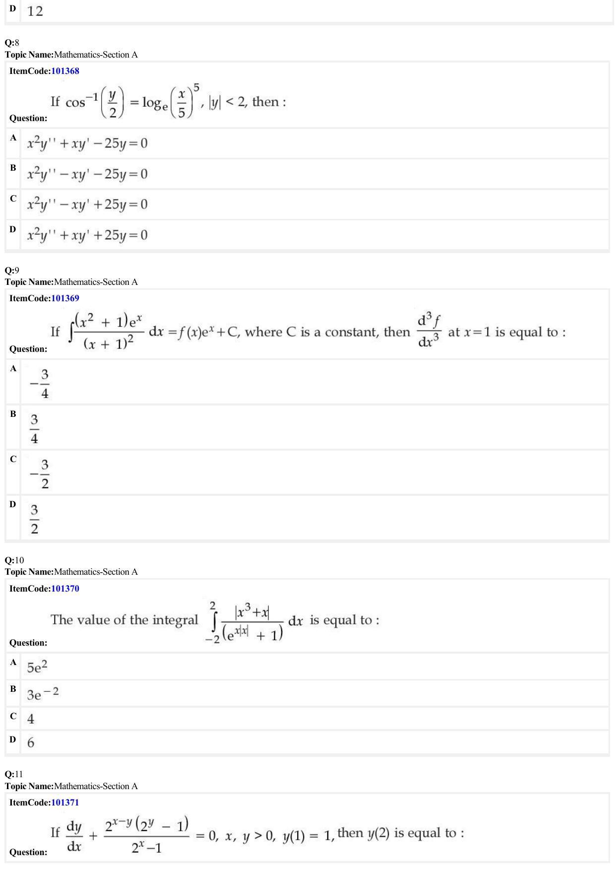JEE Mains 2022: B.E/B.Tech.(Paper I) (Shift 1) 27-06-2022 Question Paper - Page 3