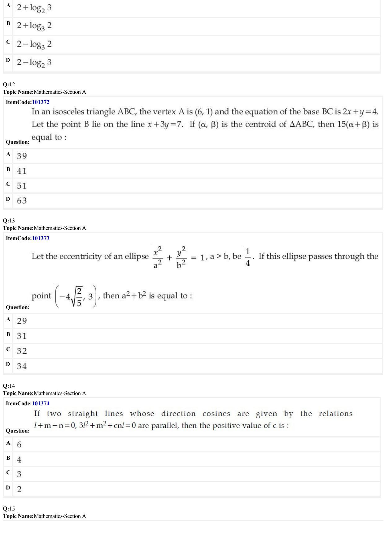 JEE Mains 2022: B.E/B.Tech.(Paper I) (Shift 1) 27-06-2022 Question Paper - Page 4