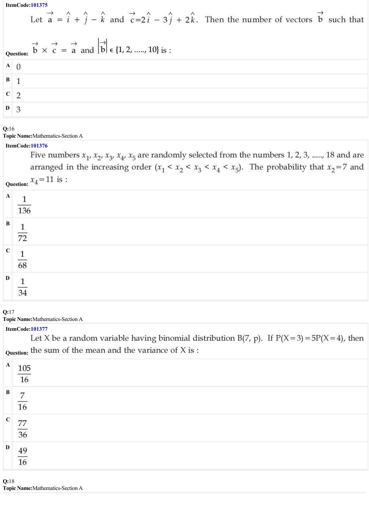 JEE Mains 2022: B.E/B.Tech.(Paper I) (Shift 1) 27-06-2022 Question Paper - Page 5