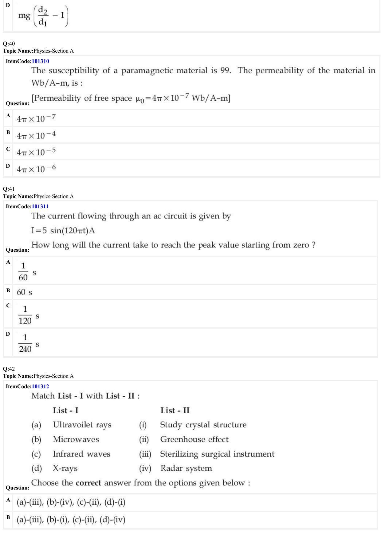 JEE Mains 2022 B.E/B.Tech.(Paper I) (Shift 1) 27062022 Question