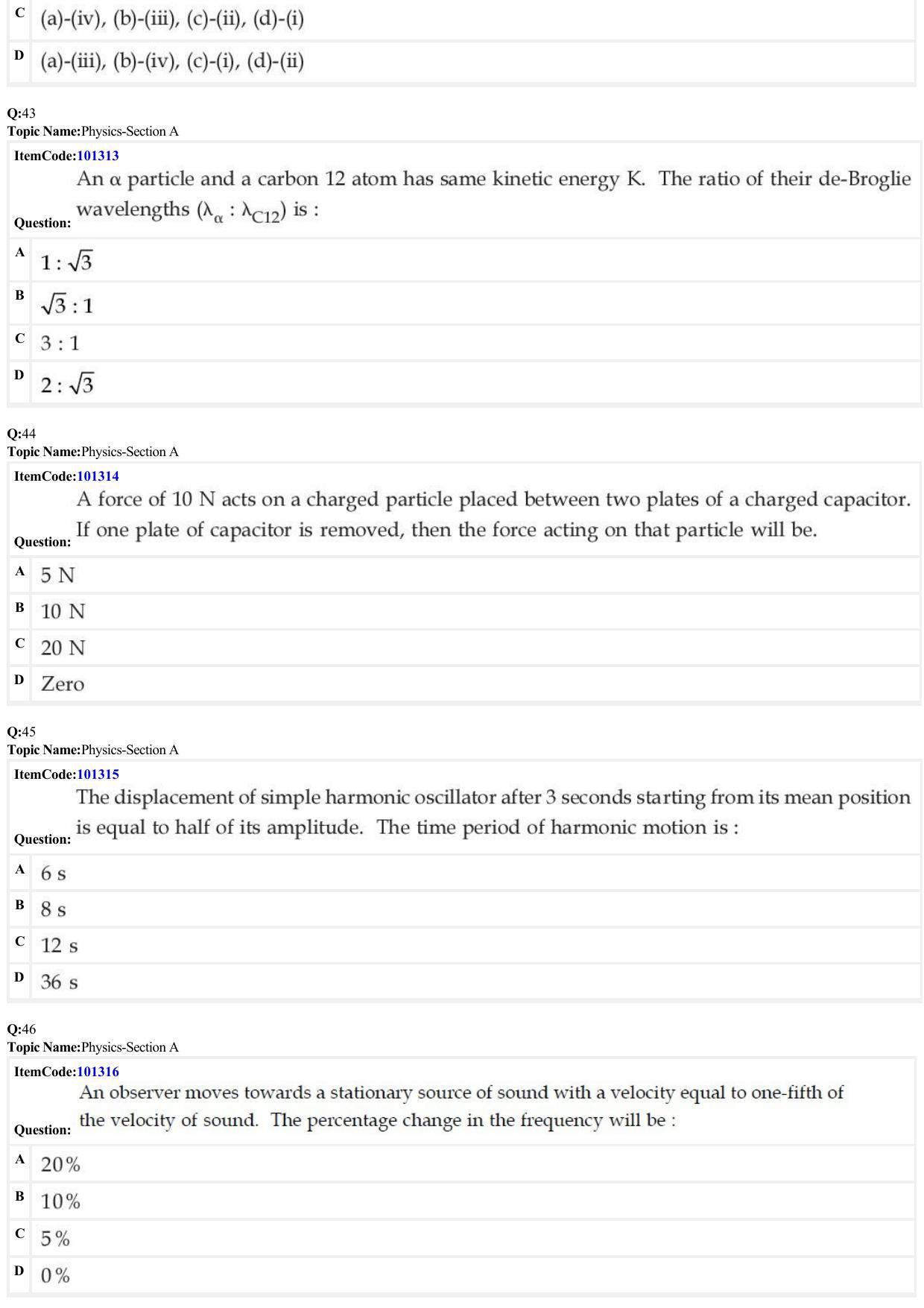 JEE Mains 2022: B.E/B.Tech.(Paper I) (Shift 1) 27-06-2022 Question Paper - Page 12