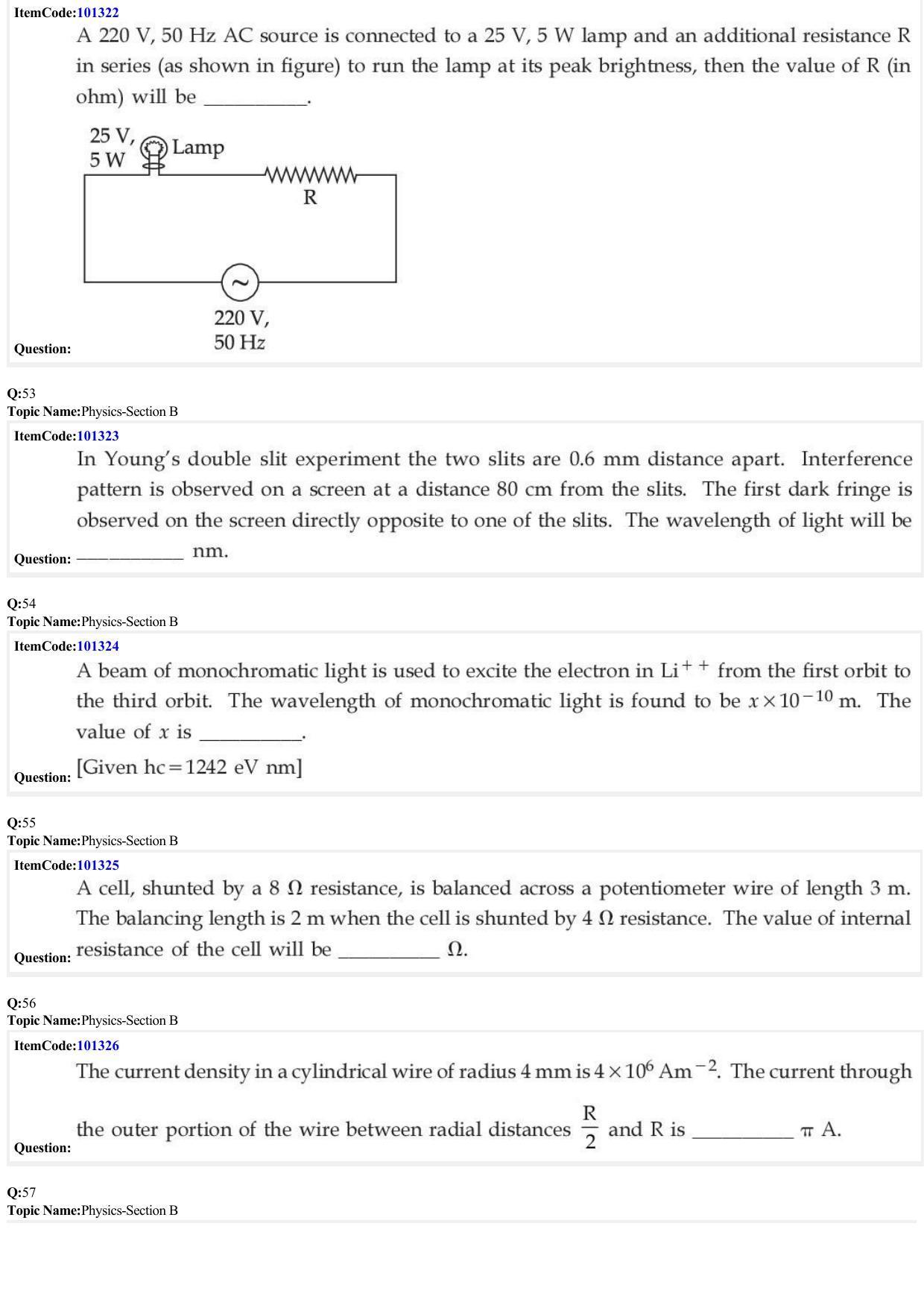 JEE Mains 2022: B.E/B.Tech.(Paper I) (Shift 1) 27-06-2022 Question Paper - Page 15