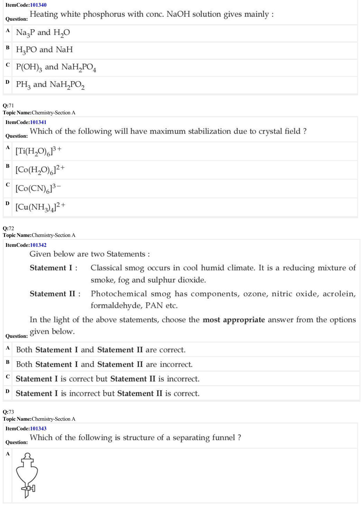 JEE Mains 2022: B.E/B.Tech.(Paper I) (Shift 1) 27-06-2022 Question Paper - Page 20