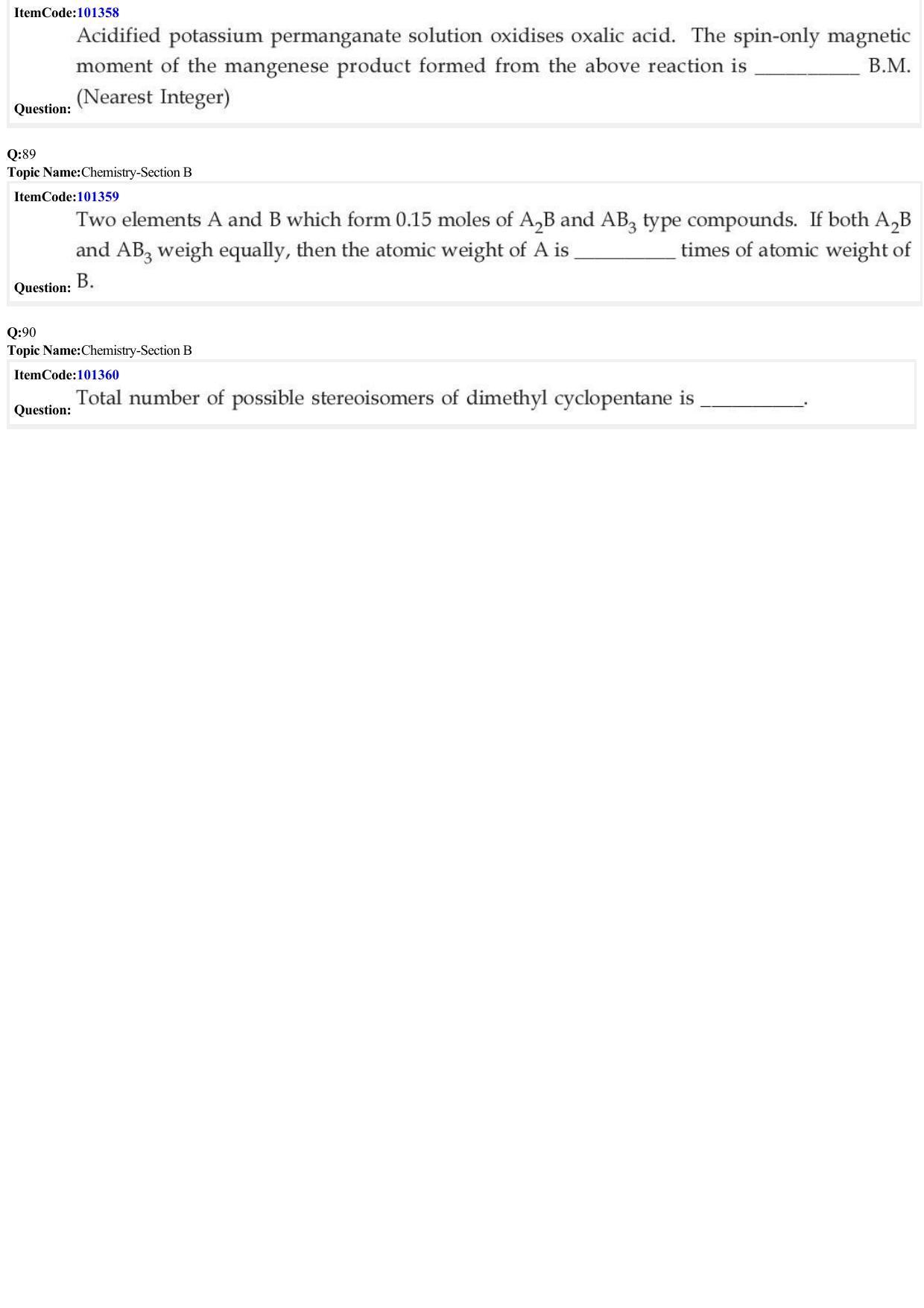 JEE Mains 2022: B.E/B.Tech.(Paper I) (Shift 1) 27-06-2022 Question Paper - Page 27