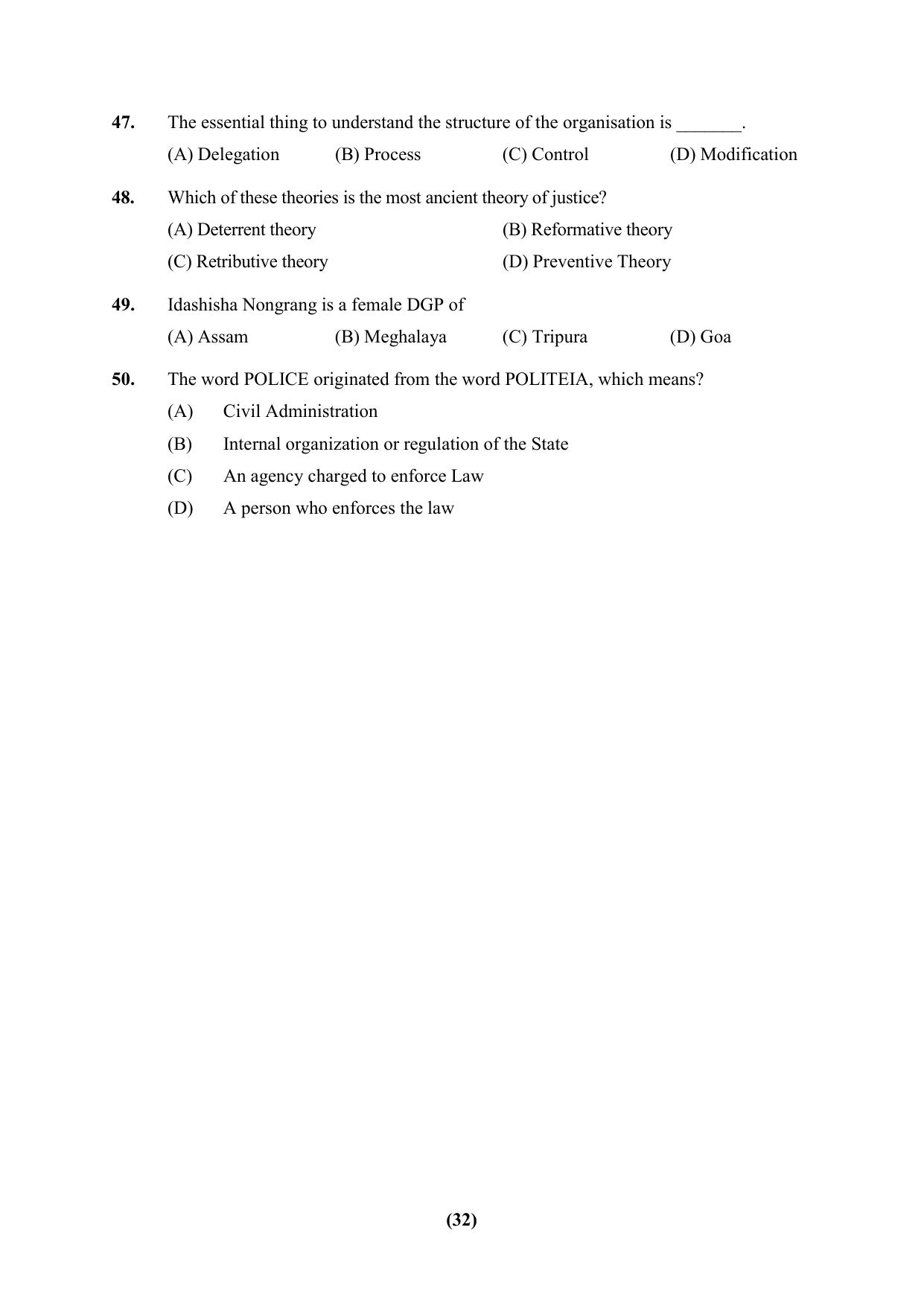 PU Ph.D Entrance Test 2024 Question Paper - Page 32