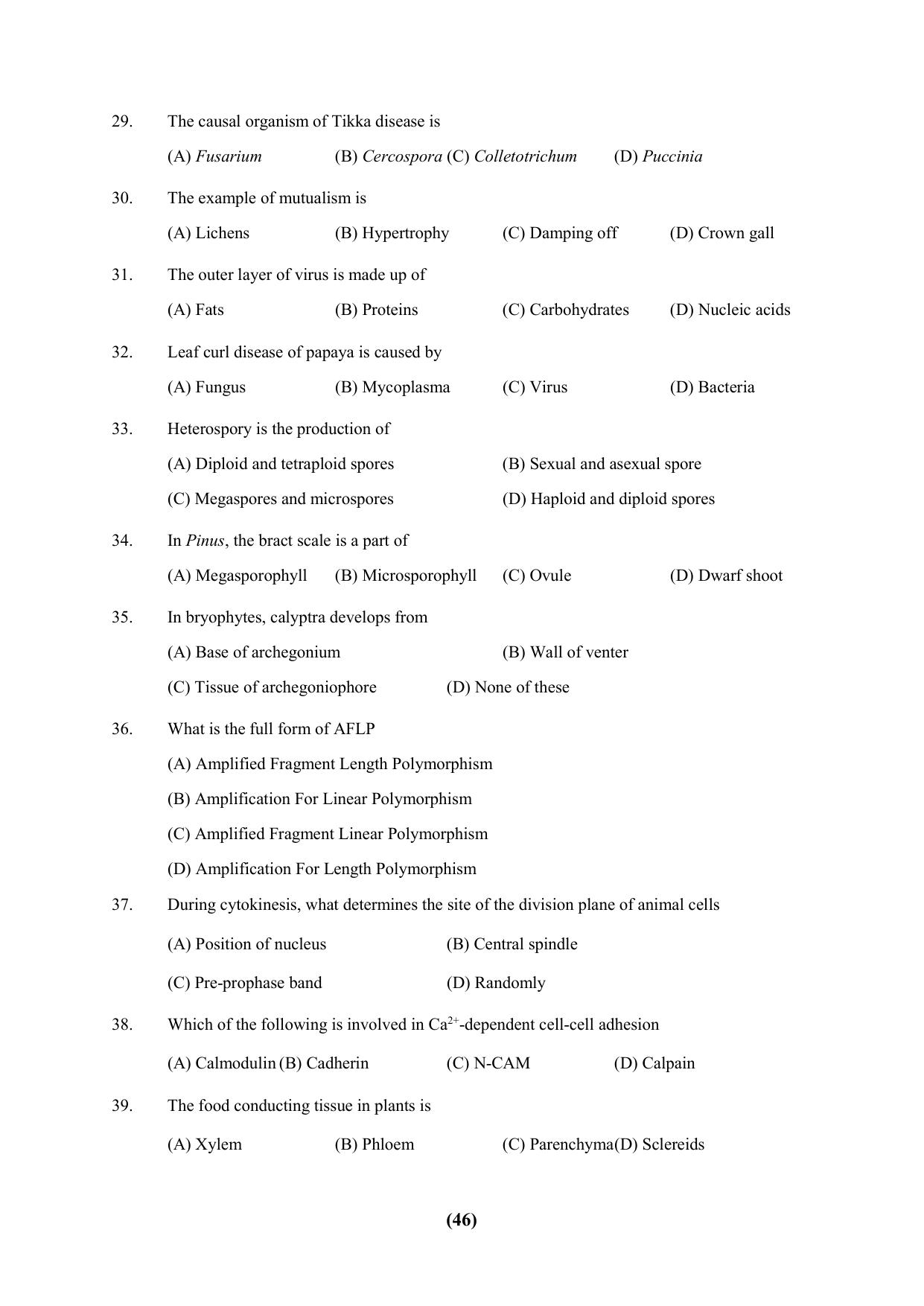 PU Ph.D Entrance Test 2024 Question Paper - Page 46