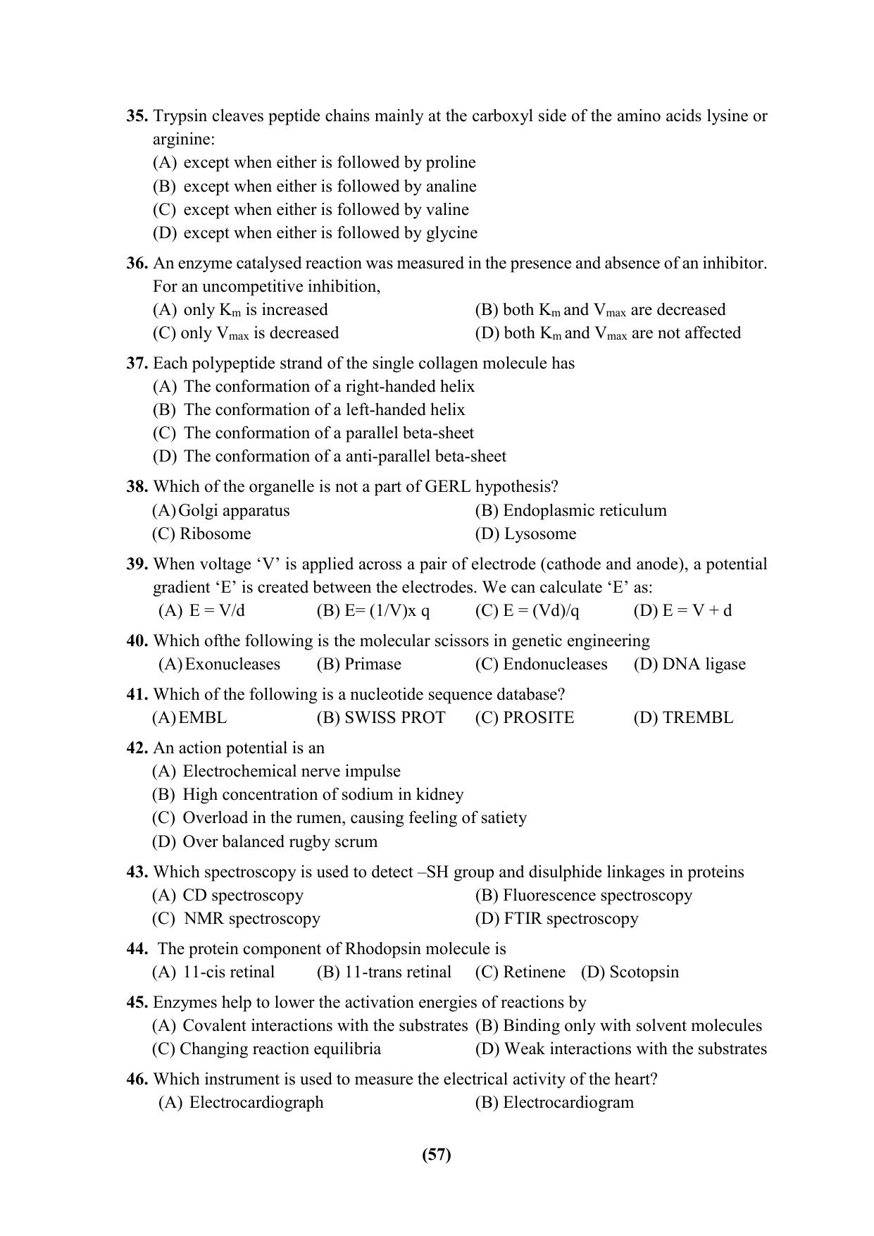 PU Ph.D Entrance Test 2024 Question Paper - Page 57