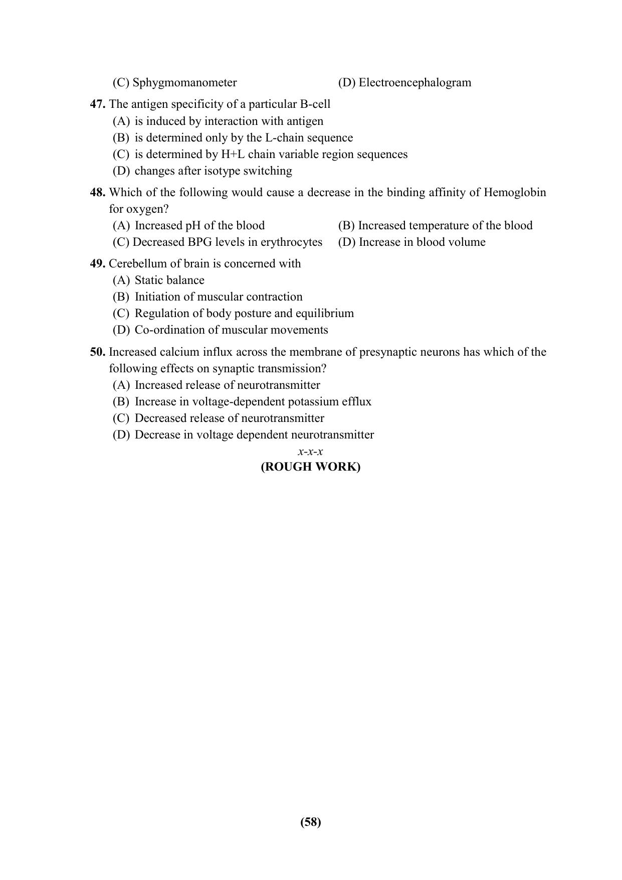 PU Ph.D Entrance Test 2024 Question Paper - Page 58