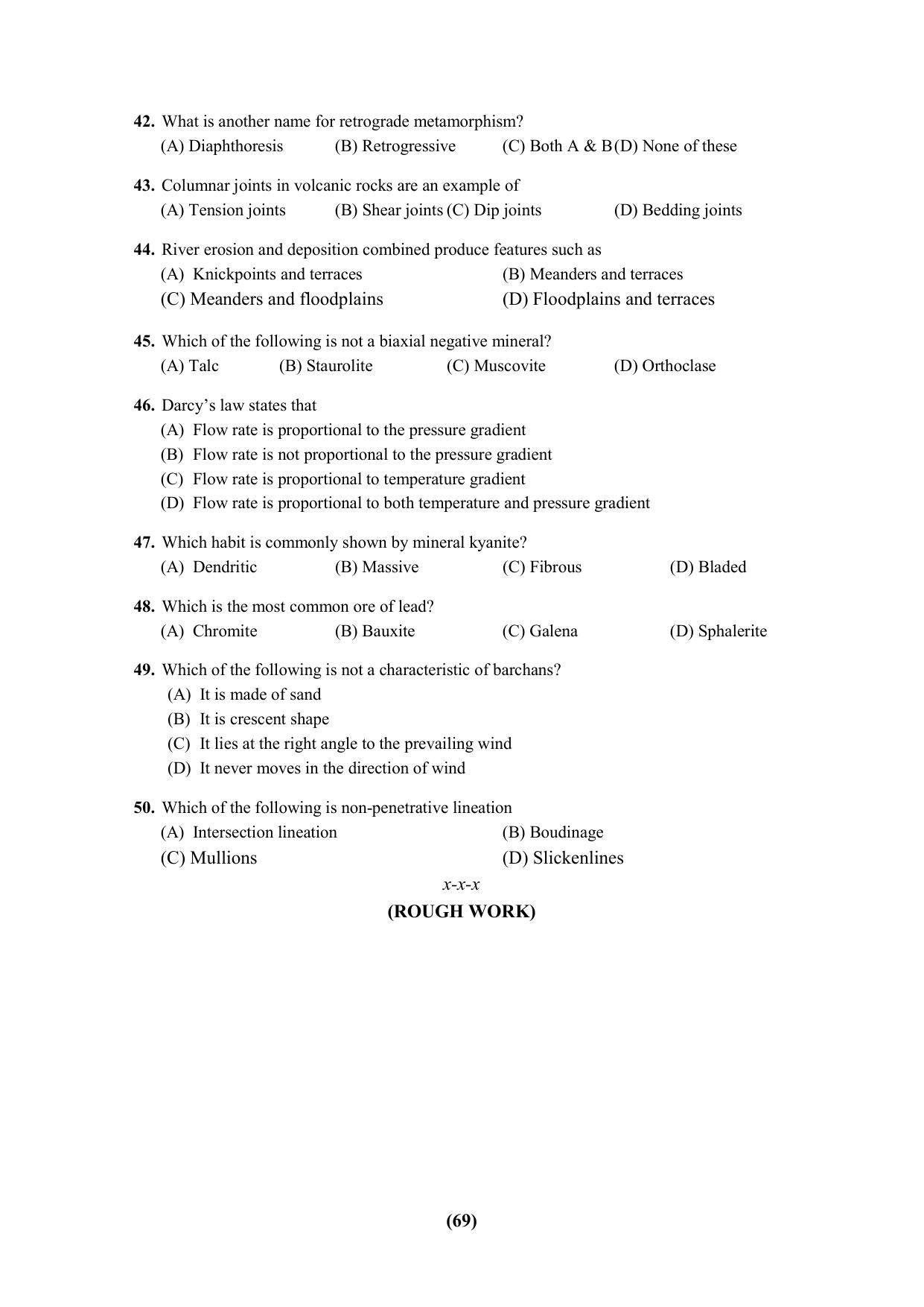 PU Ph.D Entrance Test 2024 Question Paper - Page 69