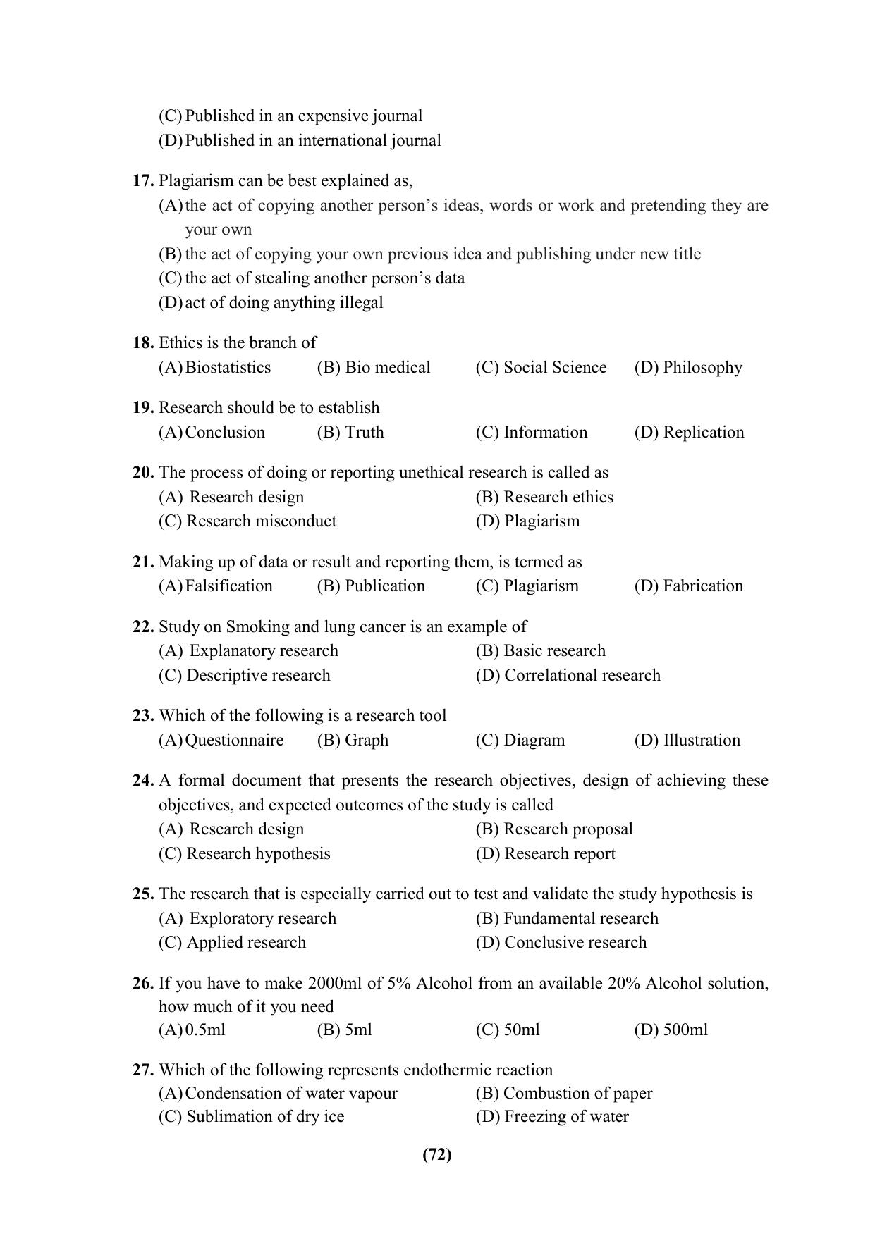 PU Ph.D Entrance Test 2024 Question Paper - Page 72