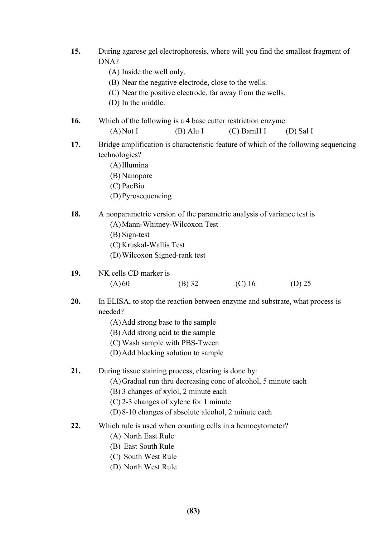 PU Ph.D Entrance Test 2024 Question Paper - Page 83