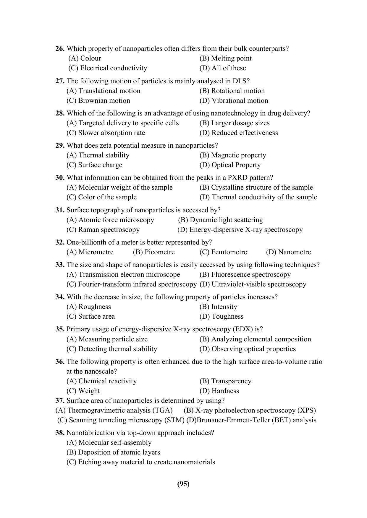PU Ph.D Entrance Test 2024 Question Paper - Page 95
