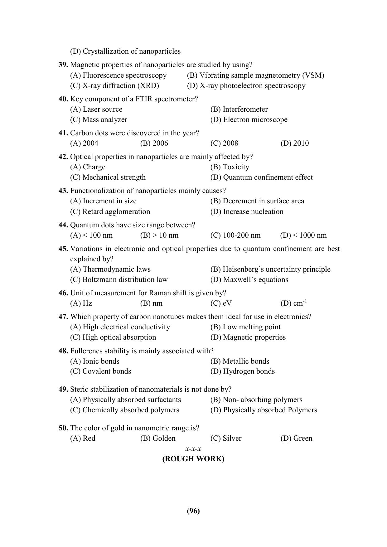 PU Ph.D Entrance Test 2024 Question Paper - Page 96