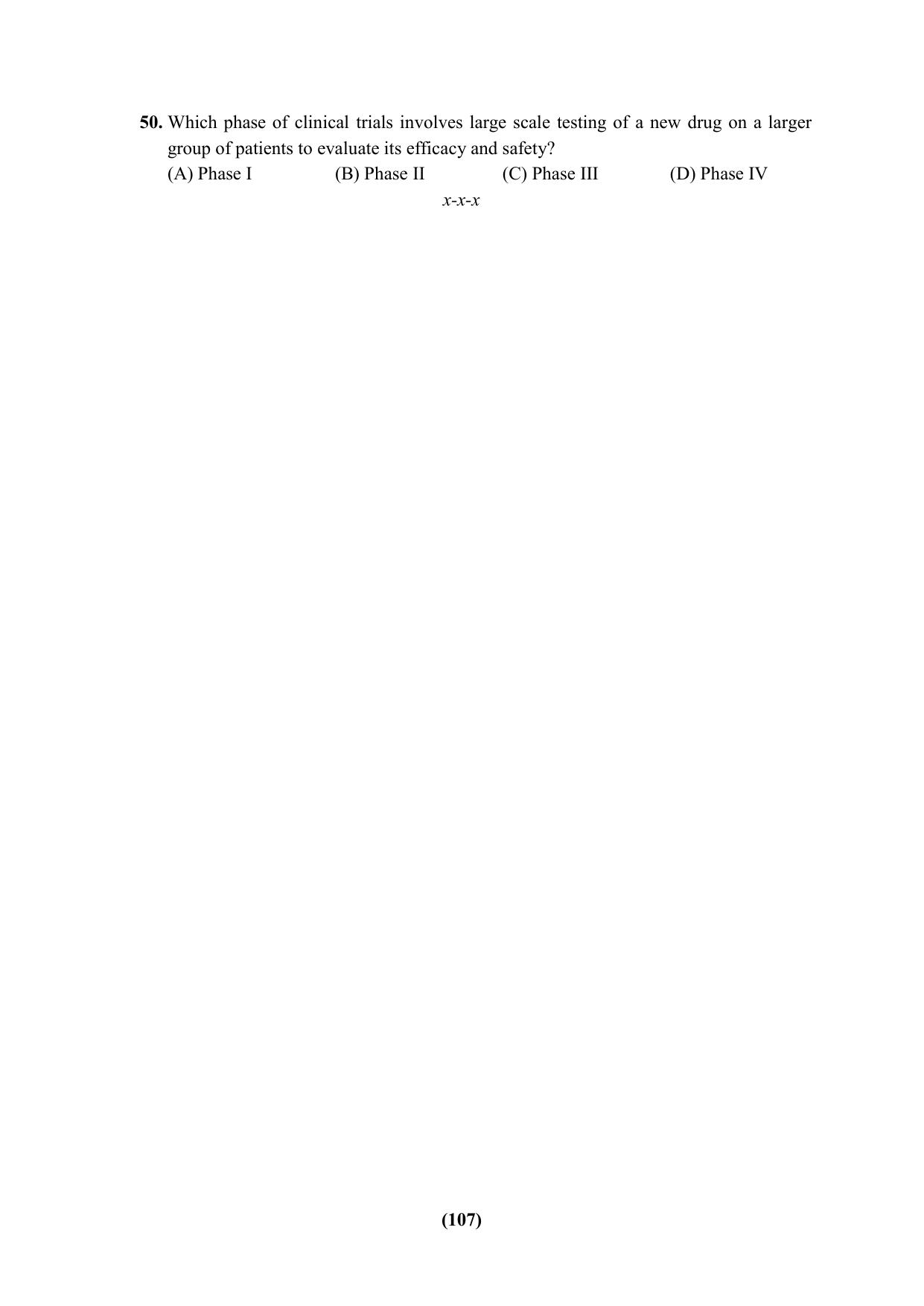 PU Ph.D Entrance Test 2024 Question Paper - Page 107