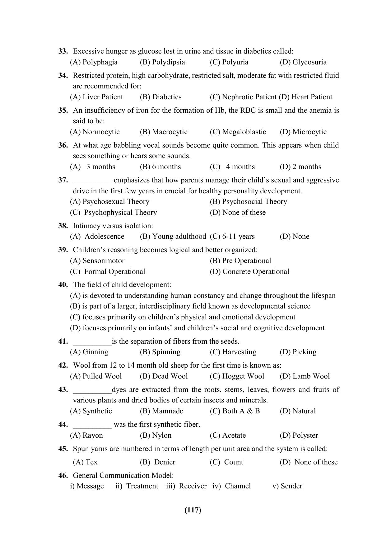 PU Ph.D Entrance Test 2024 Question Paper - Page 117