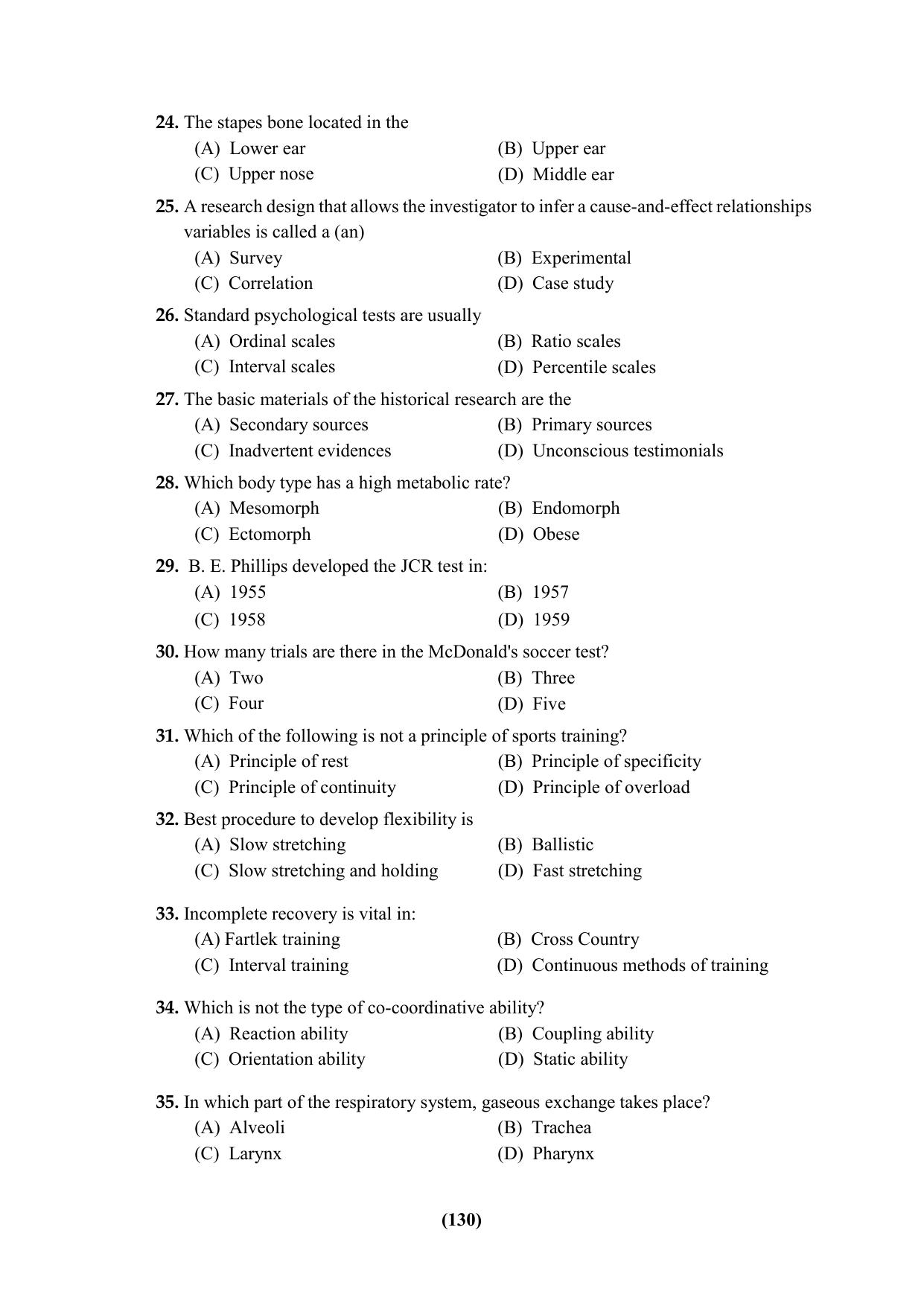 PU Ph.D Entrance Test 2024 Question Paper - Page 130