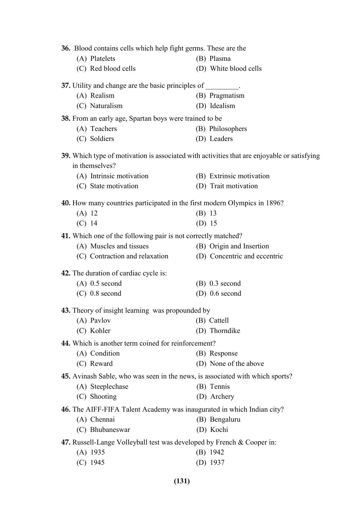 PU Ph.D Entrance Test 2024 Question Paper - Page 131