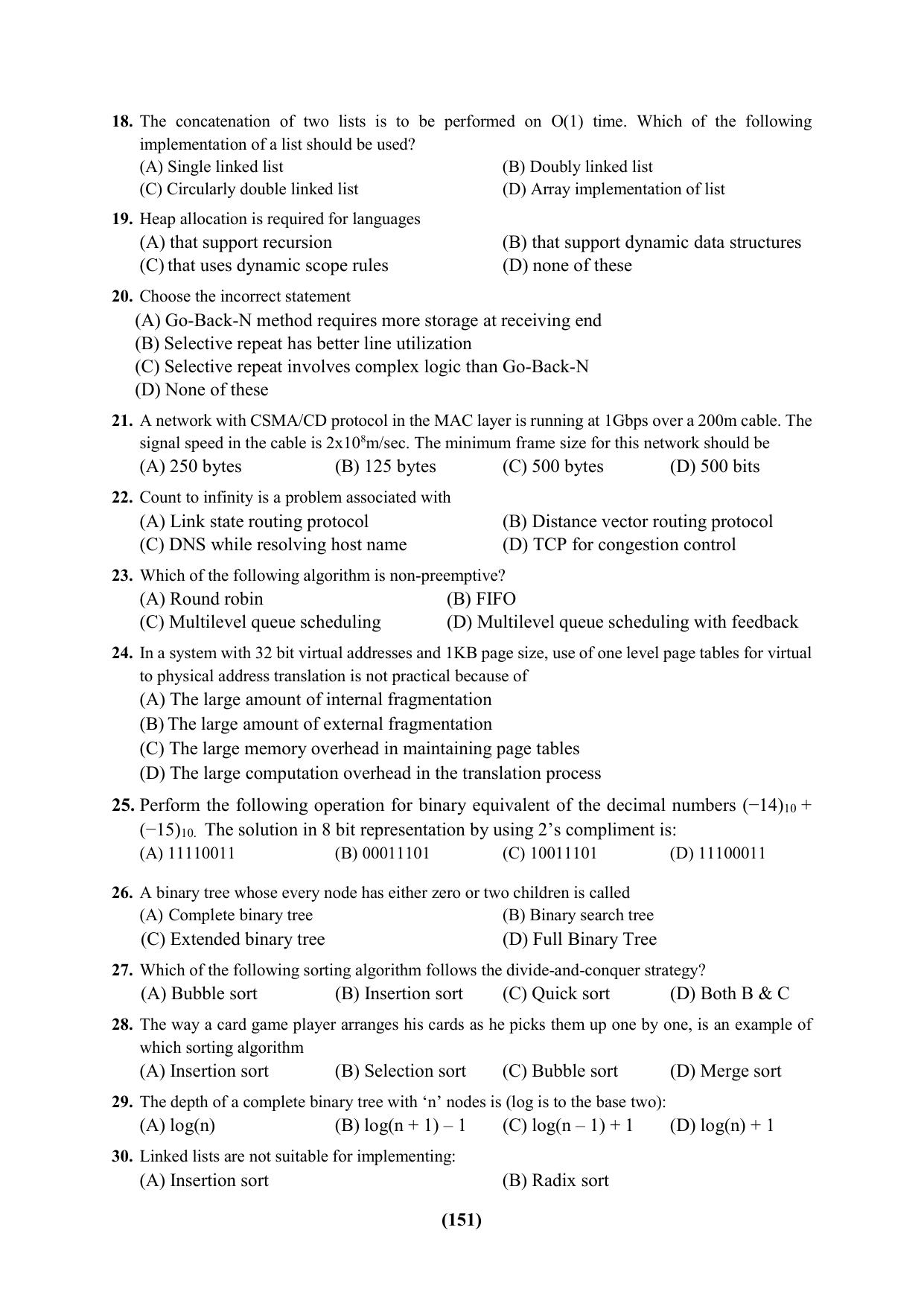 PU Ph.D Entrance Test 2024 Question Paper - Page 151