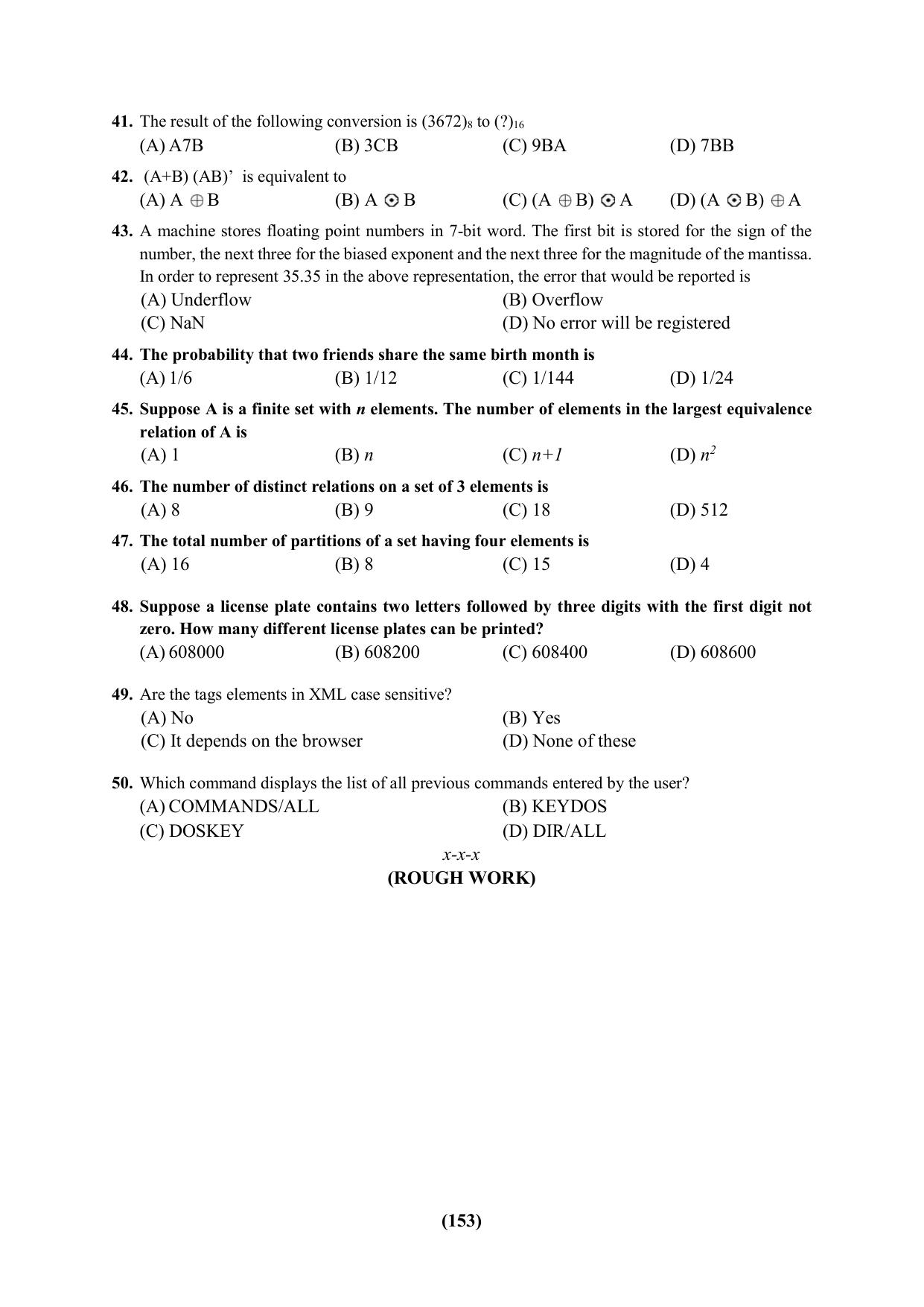 PU Ph.D Entrance Test 2024 Question Paper - Page 153